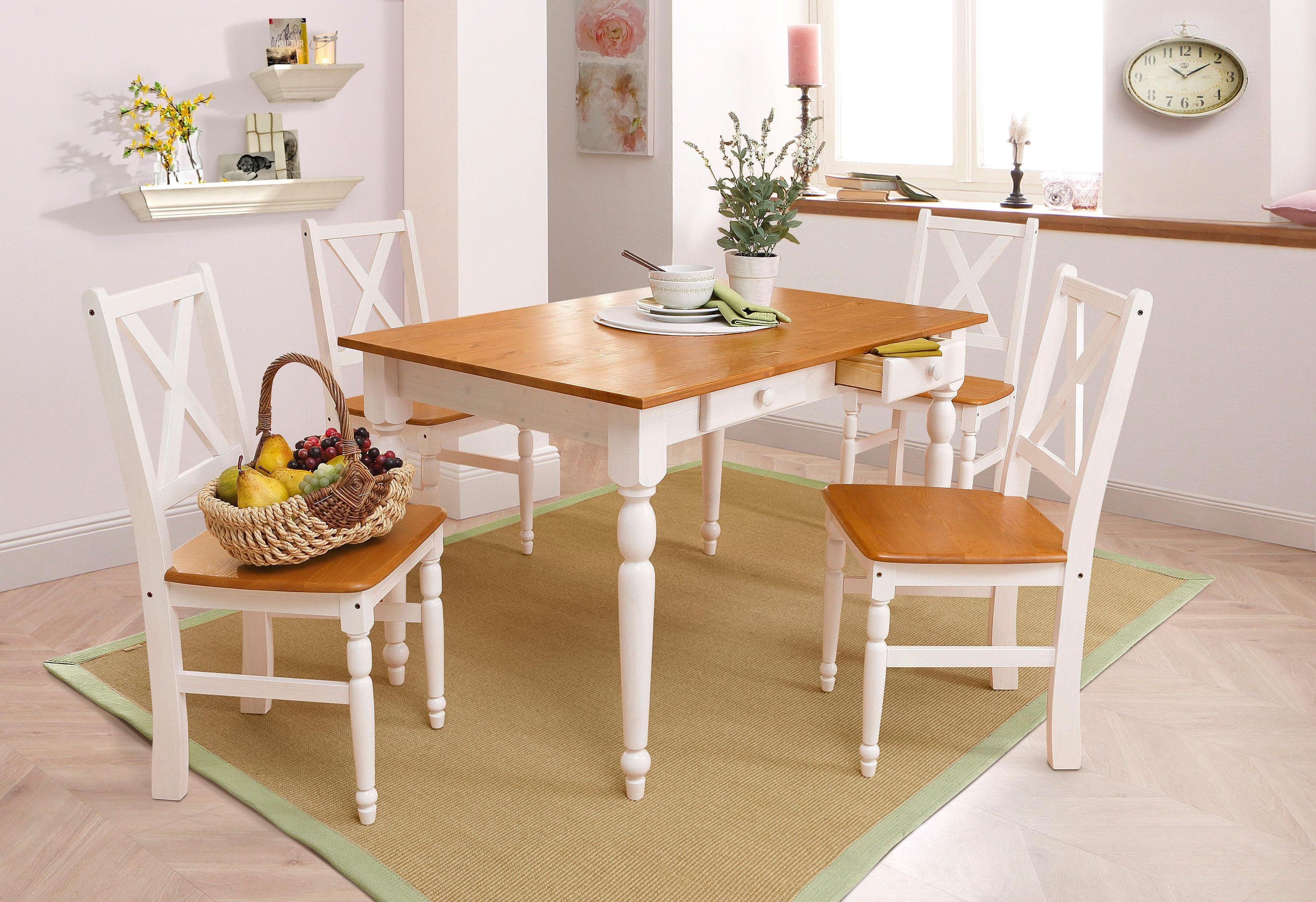 Essgruppe 5-teilig von HOME AFFAIRE in weiß/honig - ab 329,99€