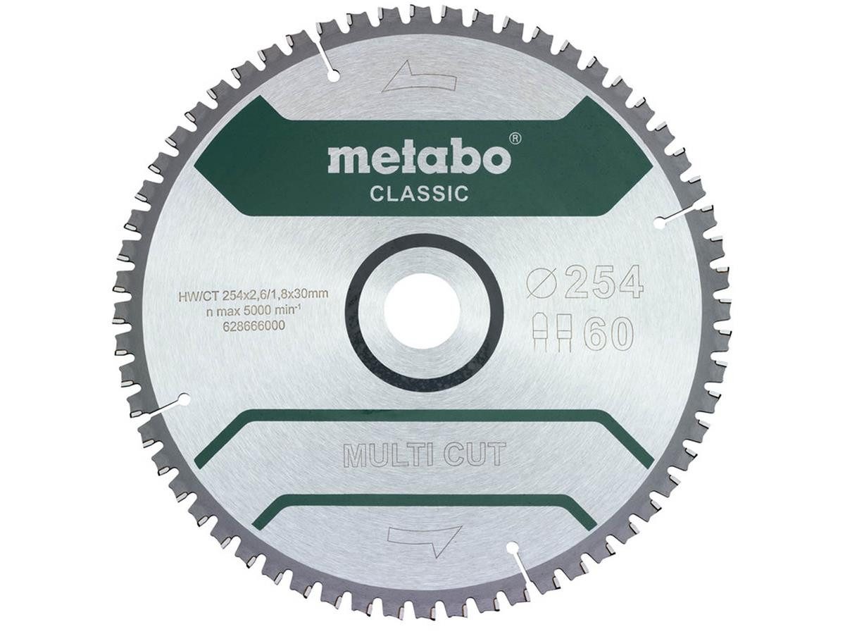 metabo Kreissägeblatt Multi Cut 254 x 2,6/1,8 x 30mm, mit 60 Zähnen