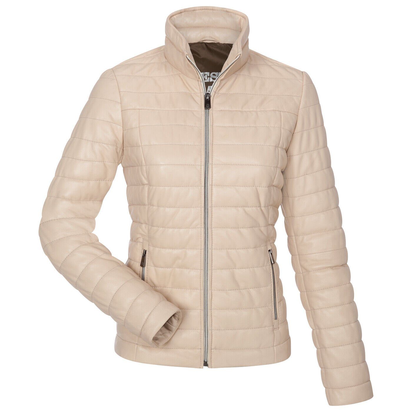 aus Lederjacke Lederjacke Lammleder Creme Milestone gesteppte Jalen