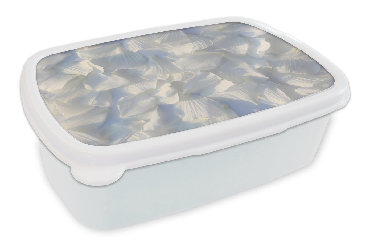 MuchoWow Lunchbox und Mädchen Tulpenblätter, (2-tlg), für Brotdose, Erwachsene, Kunststoff, und Brotbox Jungs für weiß Romantische Kinder