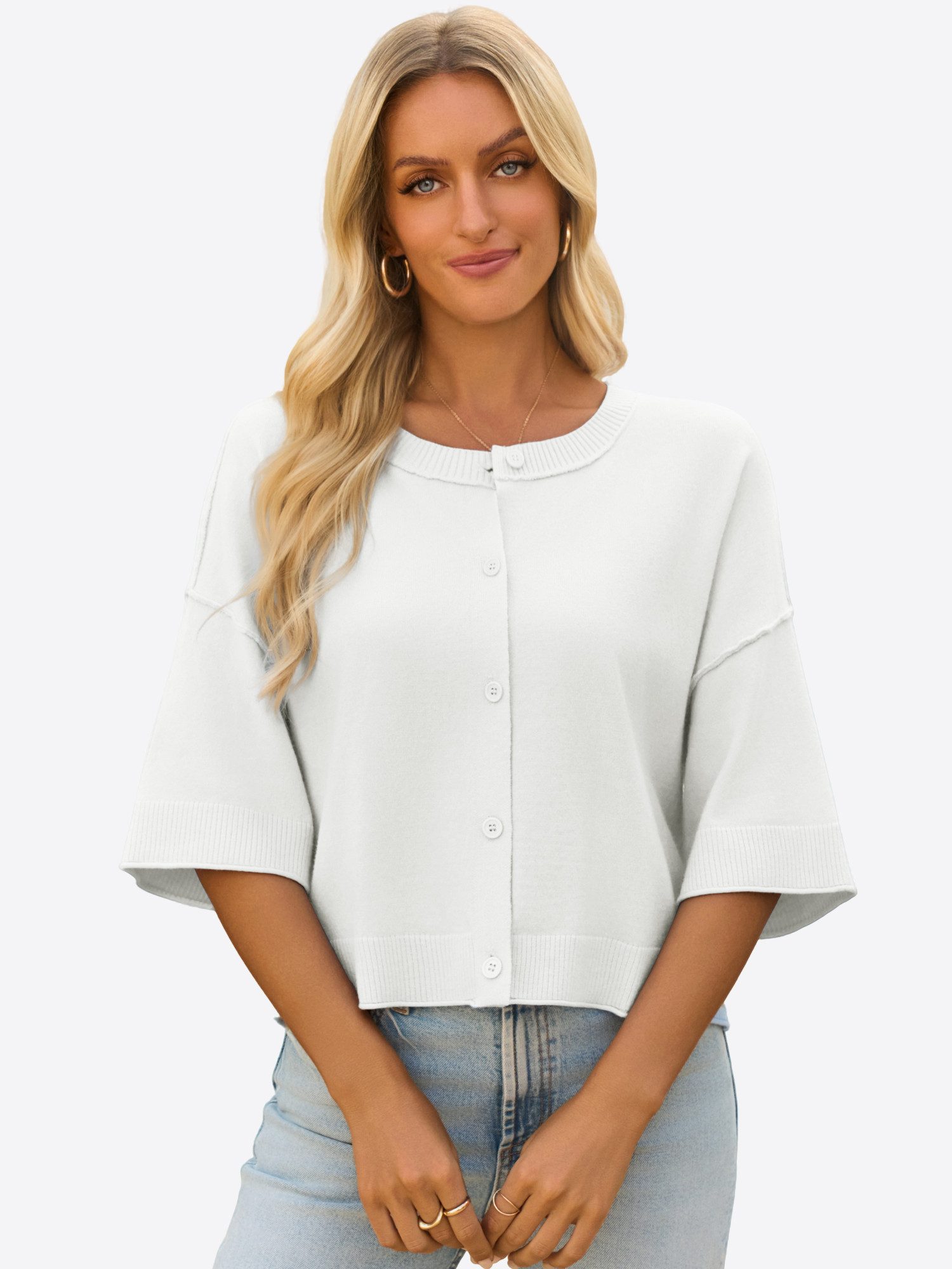 Imily Bela Strickjacke Damen Kurze Strickjacke (Packung, 1-tlg., 1per-Pack) günstig online kaufen