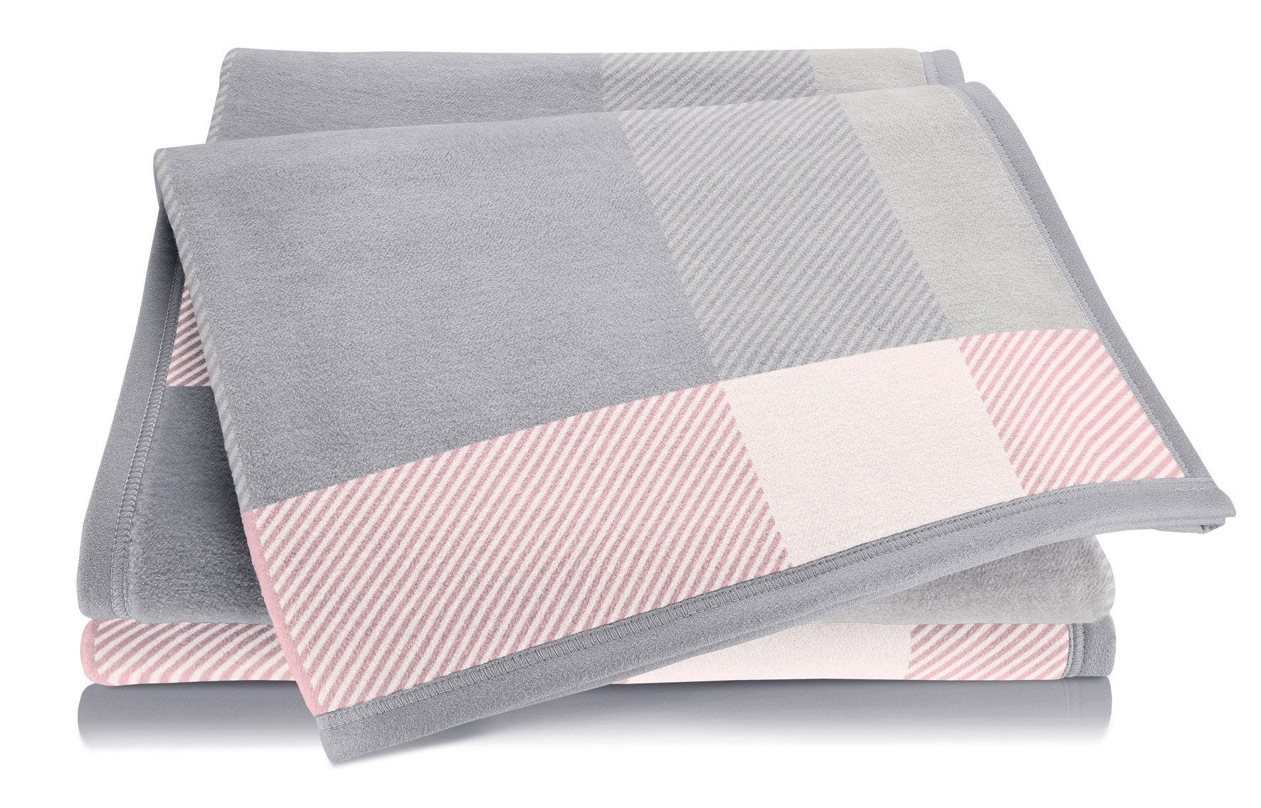 Wohndecke Check rosa, karierte Kuscheldecke in günstig online kaufen