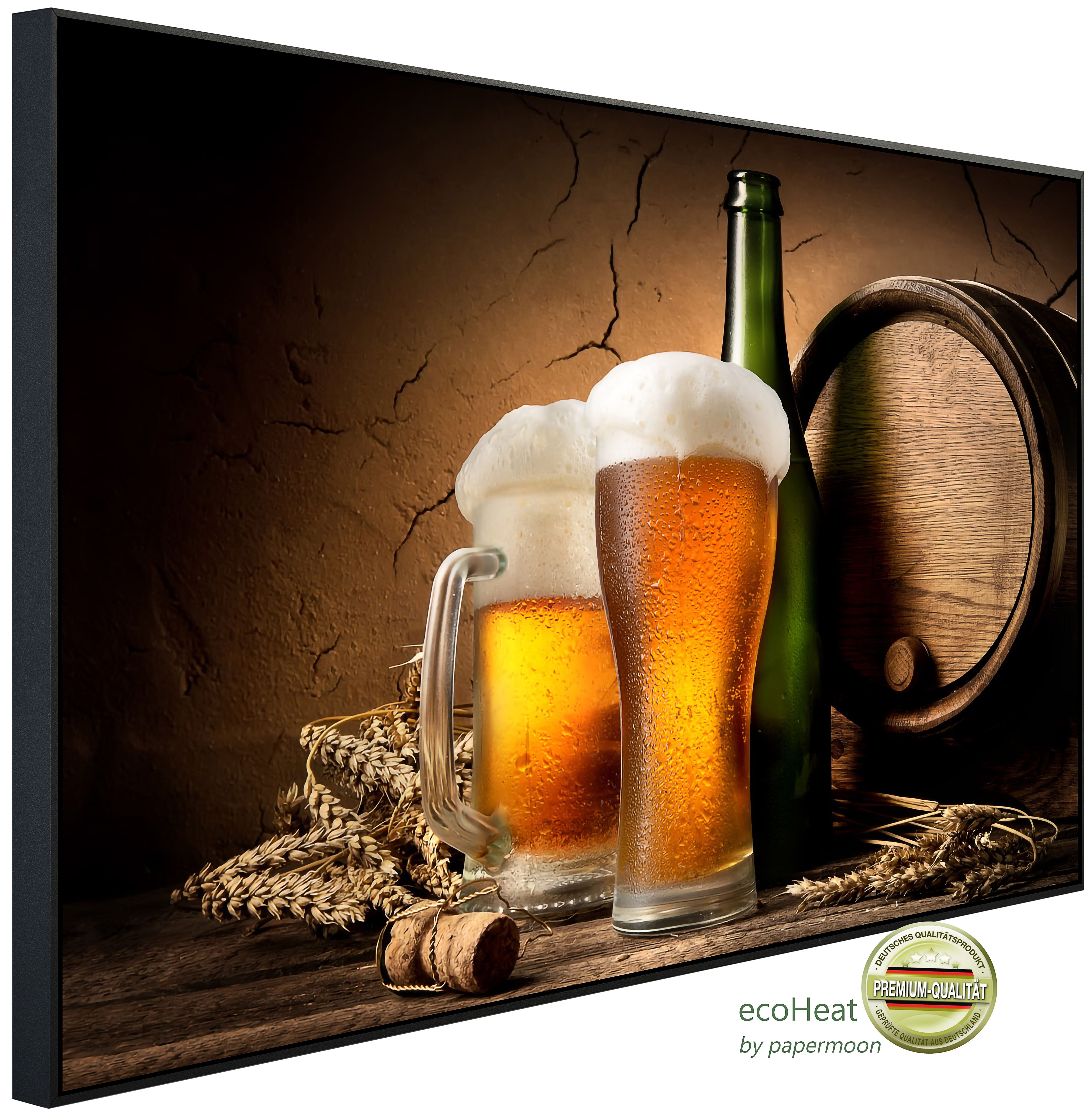 Papermoon Infrarotheizung INFRAROT-BILD-HEIZUNG, Bier, TÜV-Rheinland/GS zertifiziert, angenehme Strahlungswärme