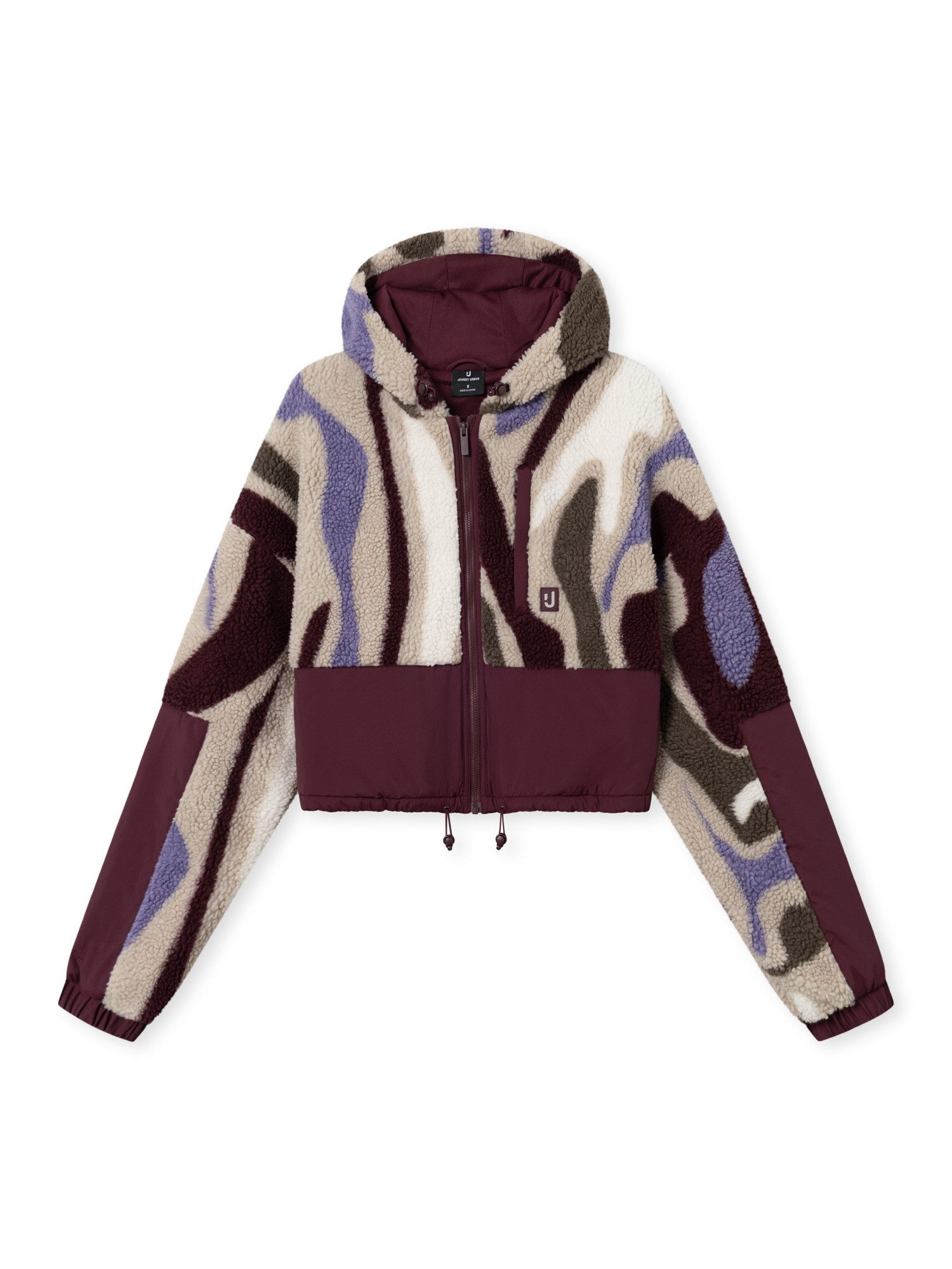 Johnny Urban Fleecejacke Carey kurze Teddyjacke (1-St) Warme Fleecejacke, Cropped, Gemütlicher Materialmix mit Sherpa Fleece