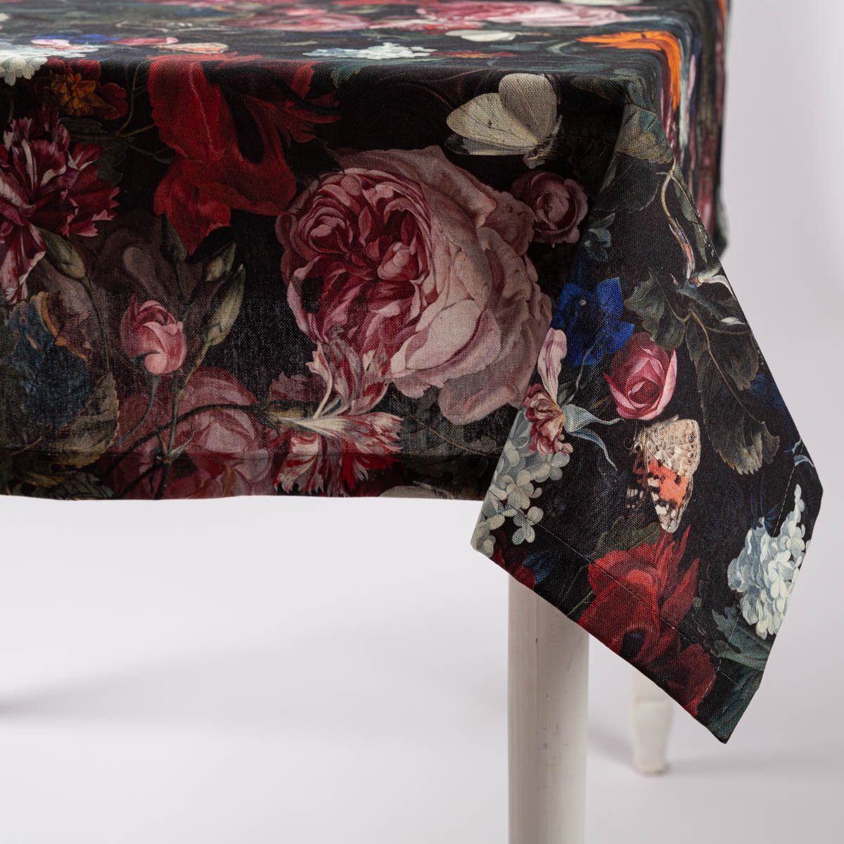 SCHÖNER LEBEN. Tischdecke Tischdecke Still Painting Blumen Schmetterling in versch. Größen, handmade