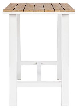 Bizzotto Gartentisch KEANU, B 131 x T 73 cm, Aluminium, Weiß, Holzoptik