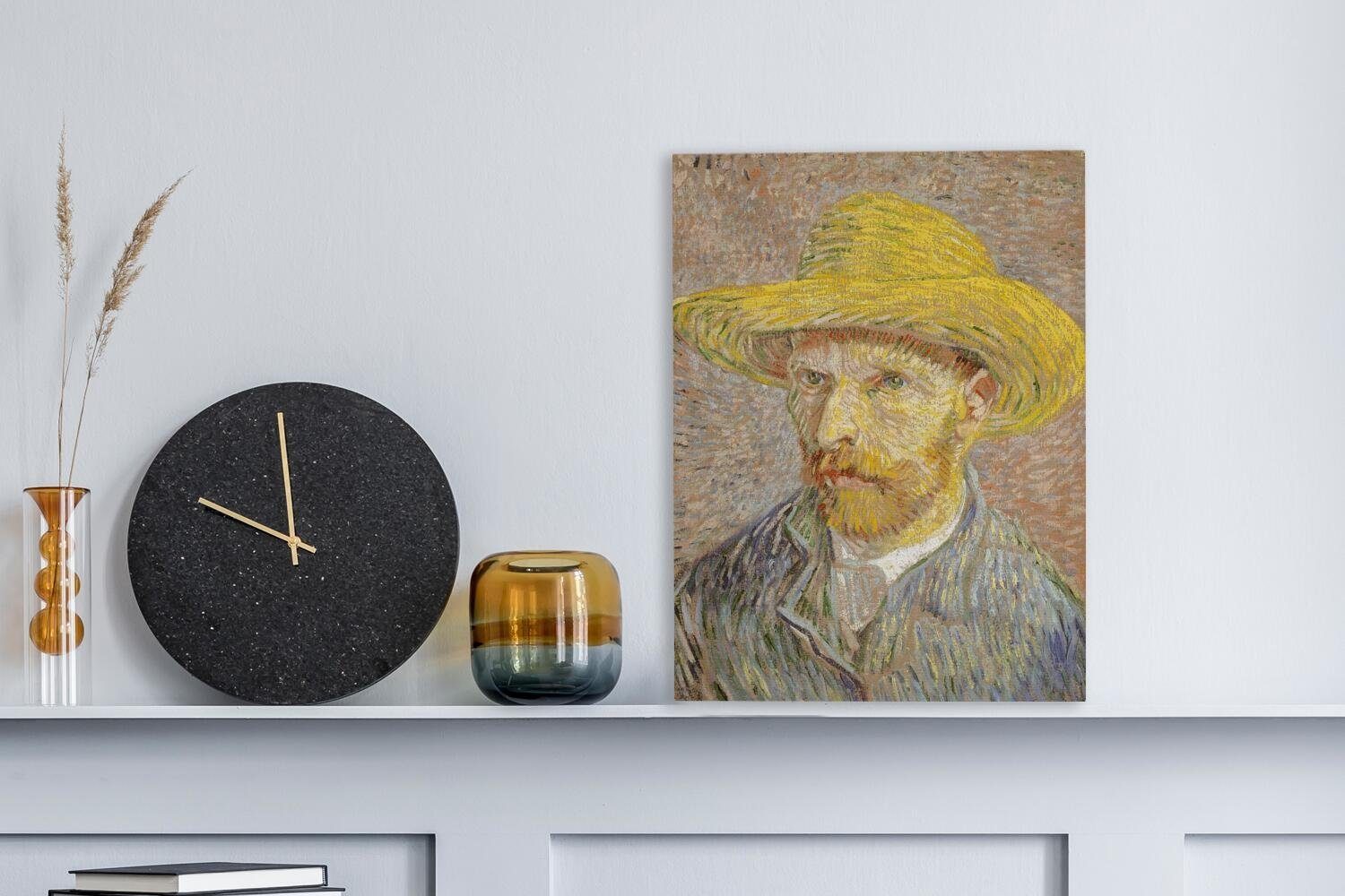 MuchoWow Leinwandbild »Selbstporträt mit Strohhut - Vincent van Gogh«, (1  St), Leinwand Bilder Wandbilder Wohnzimmer Dekoration online kaufen | OTTO