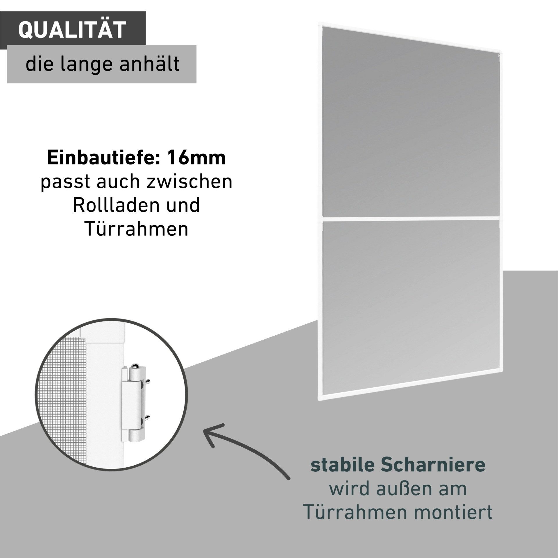Windhager Insektenschutz-Tür Basic für Balkon- und Terrassentüren, Fliegengitter Alu Rahmentür, (Packung, 1-St), Insektenschutz zum bohren, Schwingtür 100 x 210 – Bild 5 von 5