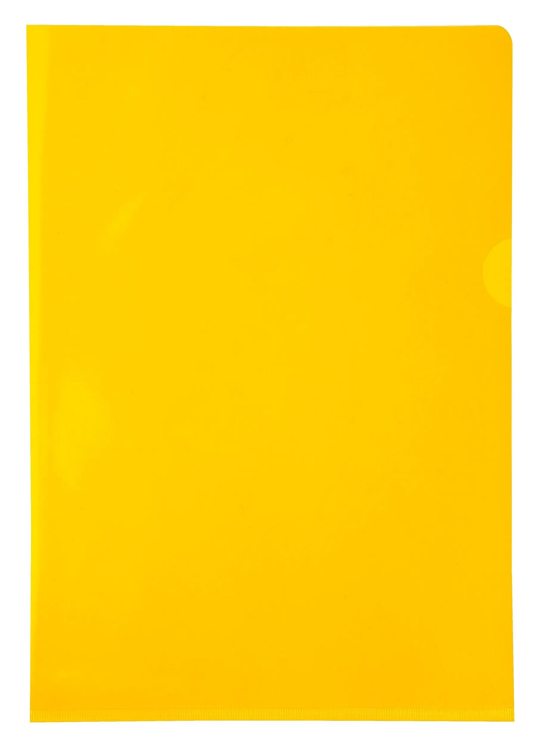 EXACOMPTA Prospekthülle 10x Pack 10 Aktensichthüllen glattem festem PVC 130µ A4 Gelb 660535E, Aktensichthüllen