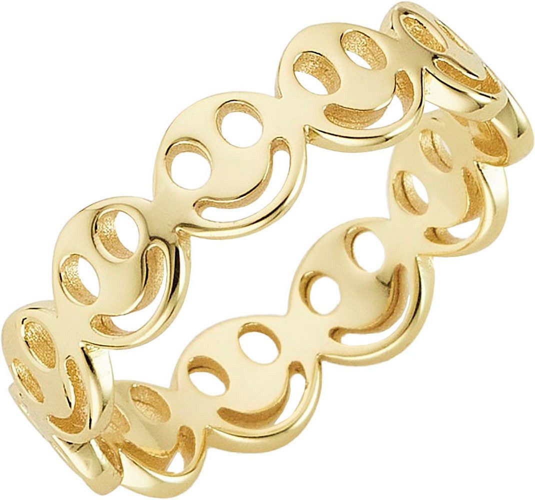 KangaROOS Fingerring Schmuck Geschenk Silber 925 Damenring Smiley Lächeln Happy, K0064R, Exklusiv bei uns