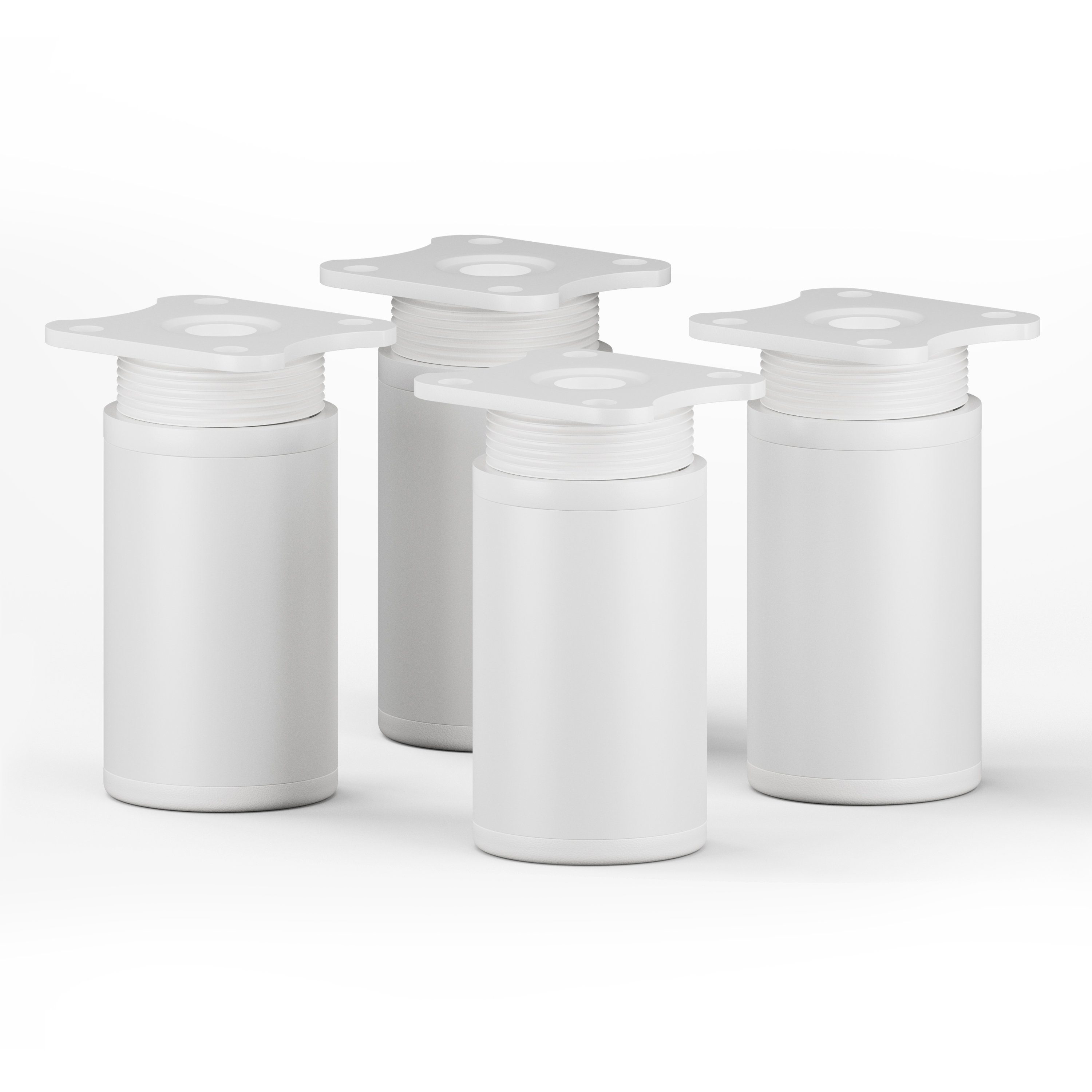 sossai® Möbelfuß Runde Schrankfüße, 4er & 8er Set, höhenverstellbar, (4-St),  Farbe: Weiß