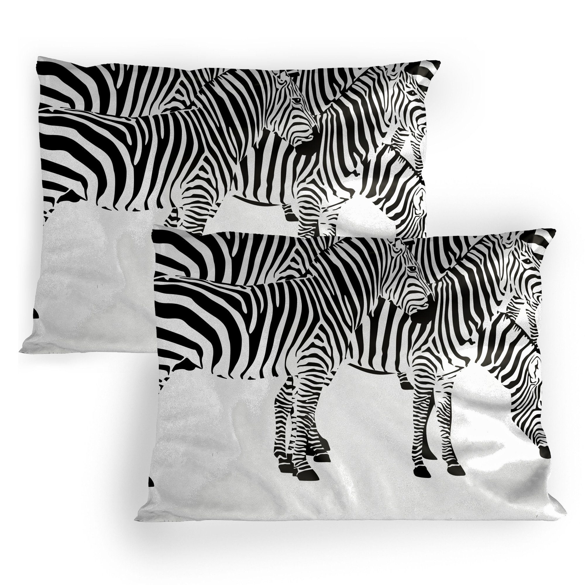 Kissenbezüge Dekorativer Standard Gedruckter Kissenbezug, Abakuhaus (2 Stück), Safari wilde Zebras
