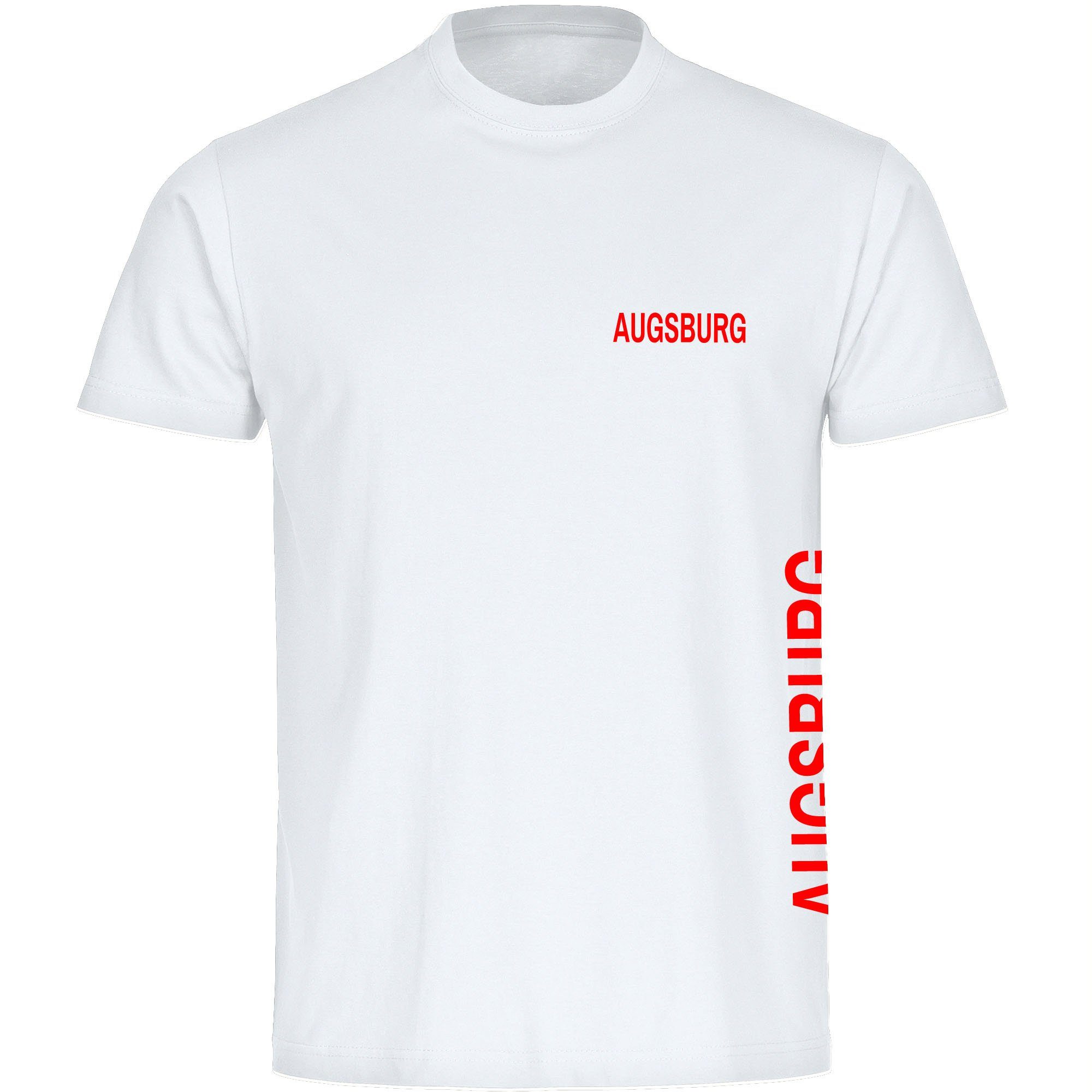multifanshop T-Shirt Herren Augsburg - Brust & Seite - Männer