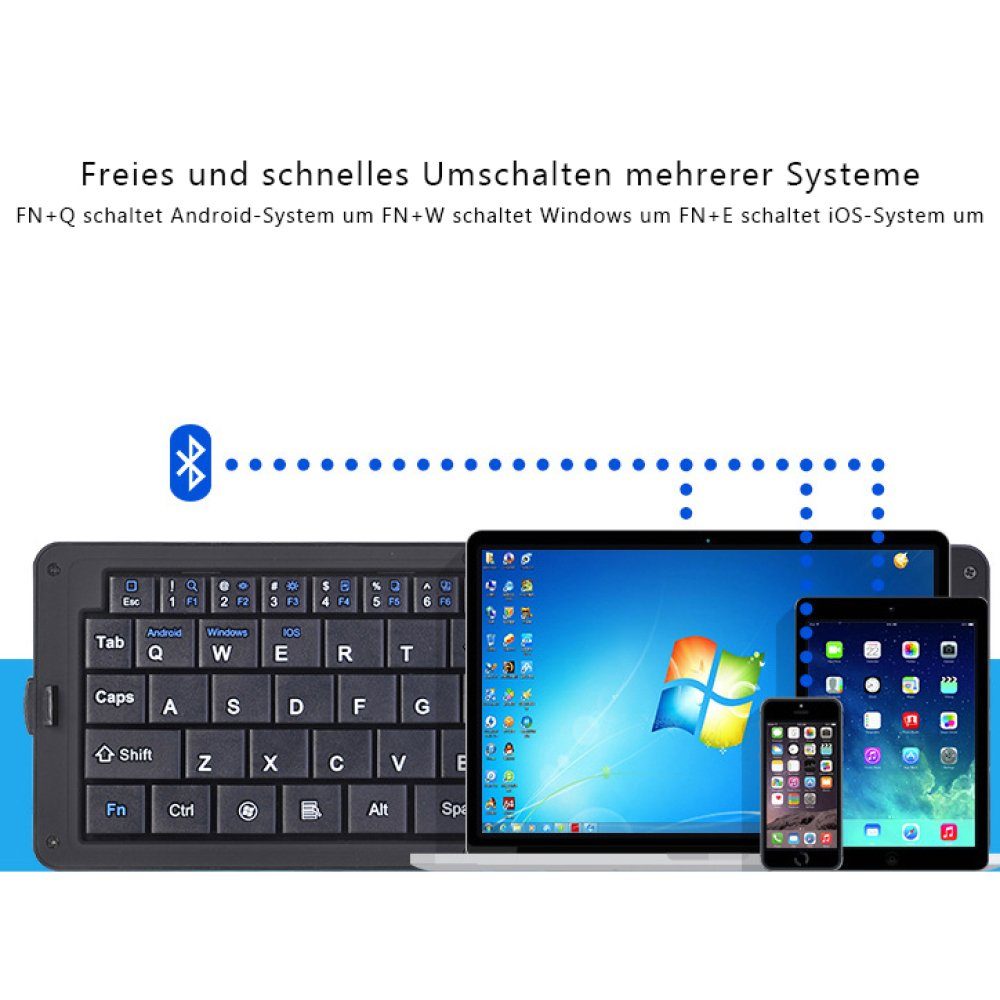 GelldG »Faltbare Bluetooth Tastatur, kabellose Tastatur mit Ständerhalter«  Tastatur