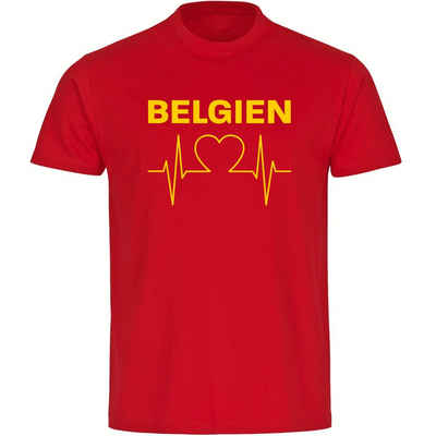 multifanshop T-Shirt Herren Belgien - Herzschlag - Männer