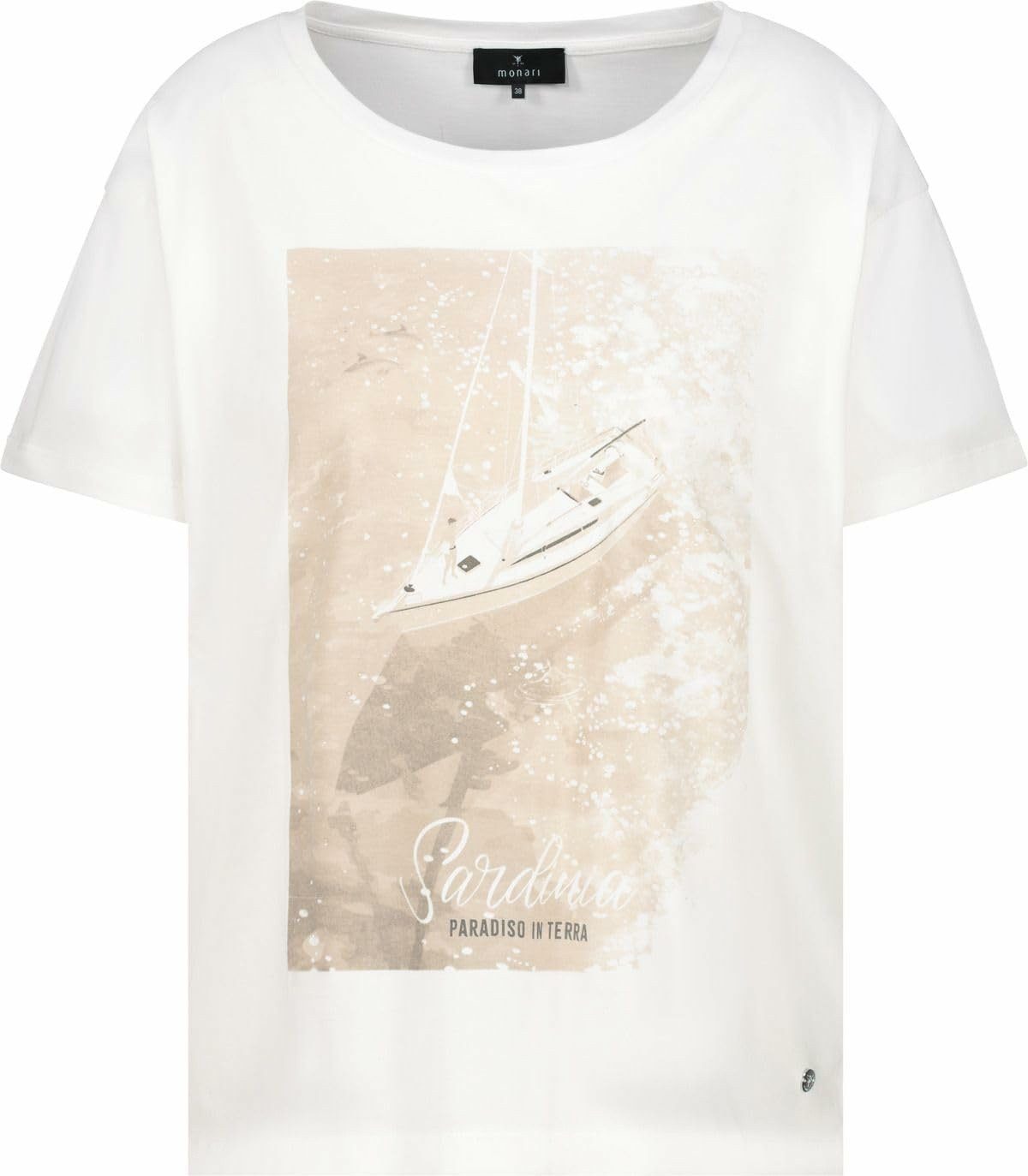 Monari Rundhalsshirt Rundhals T-Shirt für Damen (1-tlg., keine Angabe)