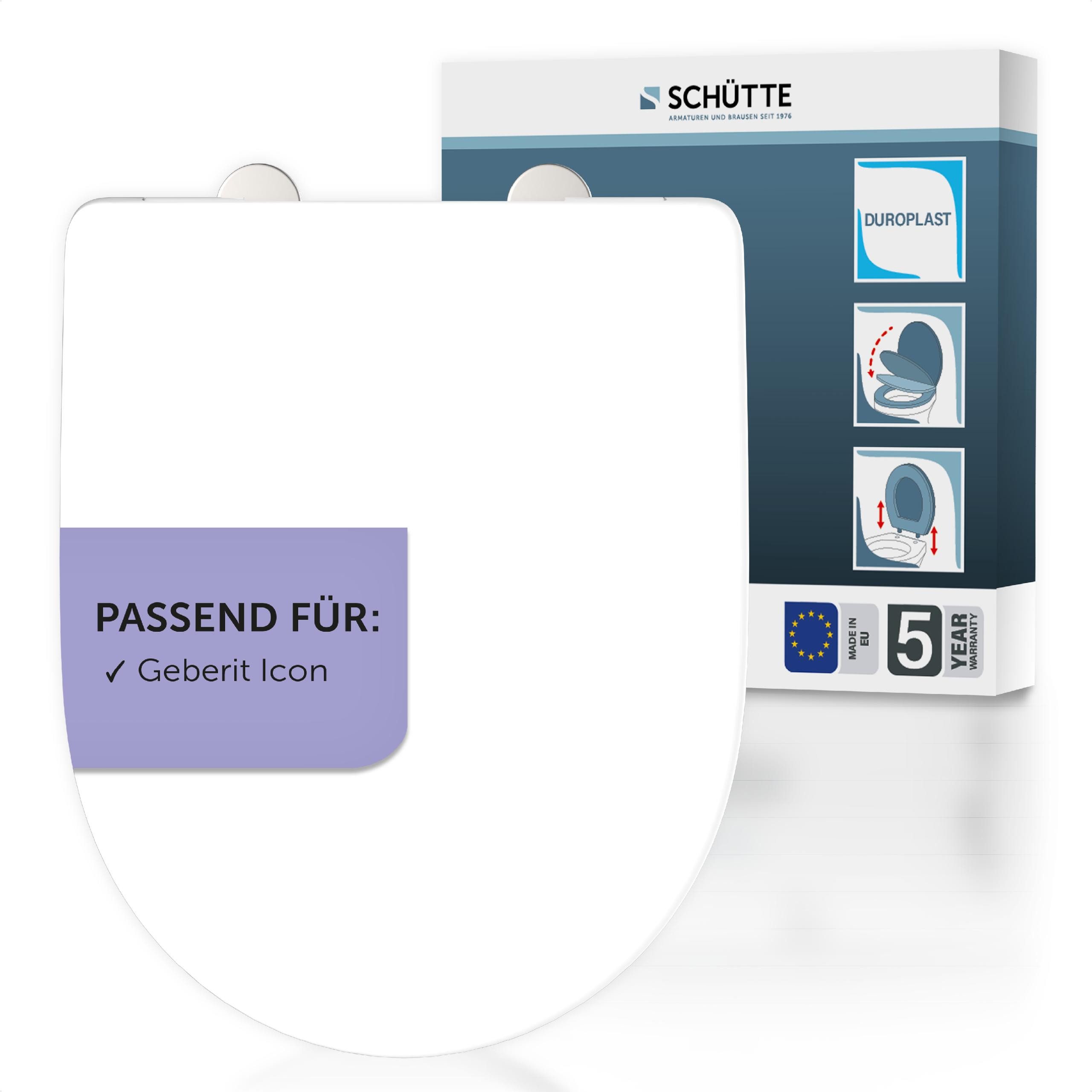 Schütte WC-Sitz Duroplast, WHITE D-Form PRO 7 (WC-Sitz, Befestigungsmateria günstig online kaufen