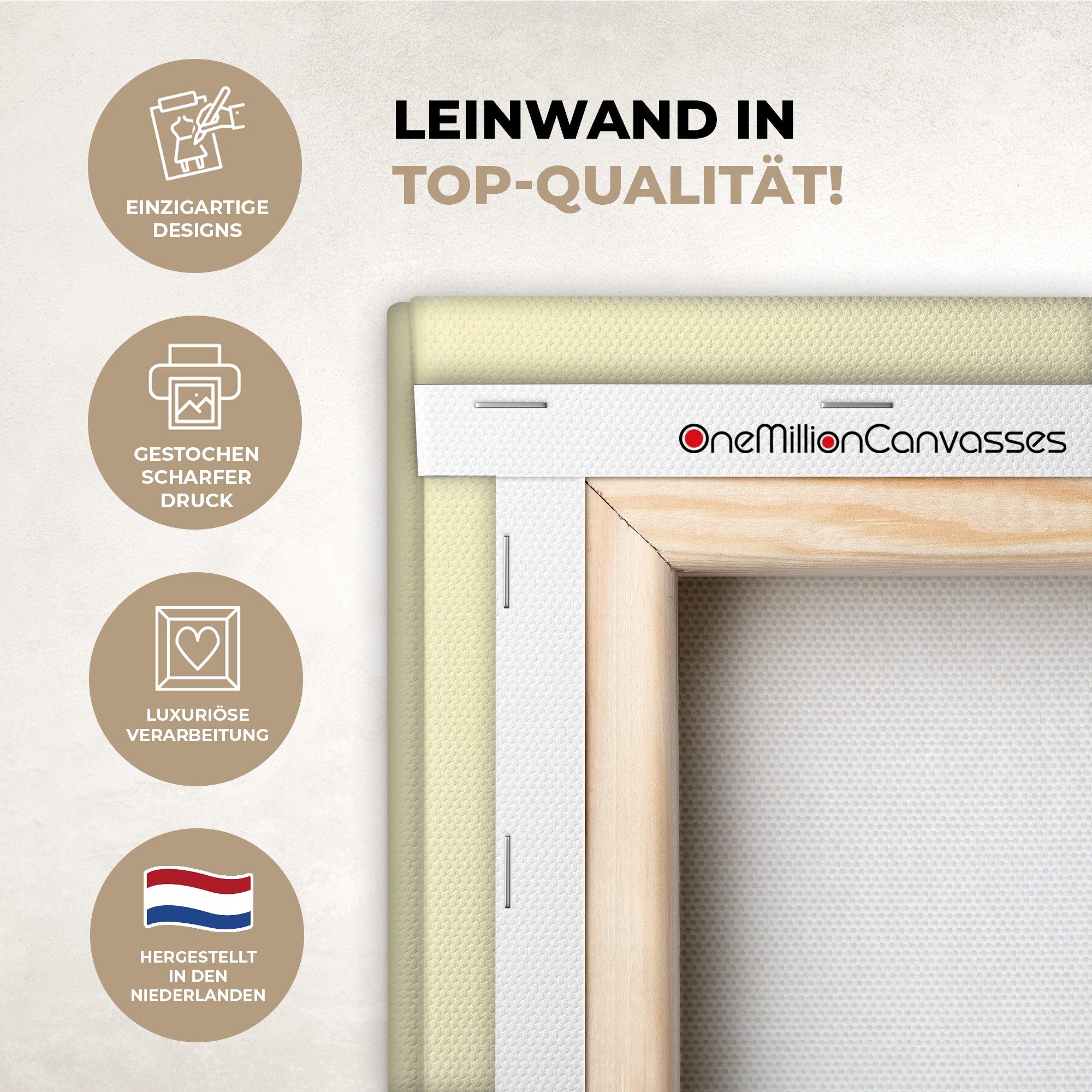 OneMillionCanvasses® Leinwandbild Herz - Mutter - Text - Bunt, Fotodruck (1 St), Leinwandbilder XXL Wohnzimmer, Deko Aesthetic 150x100 cm