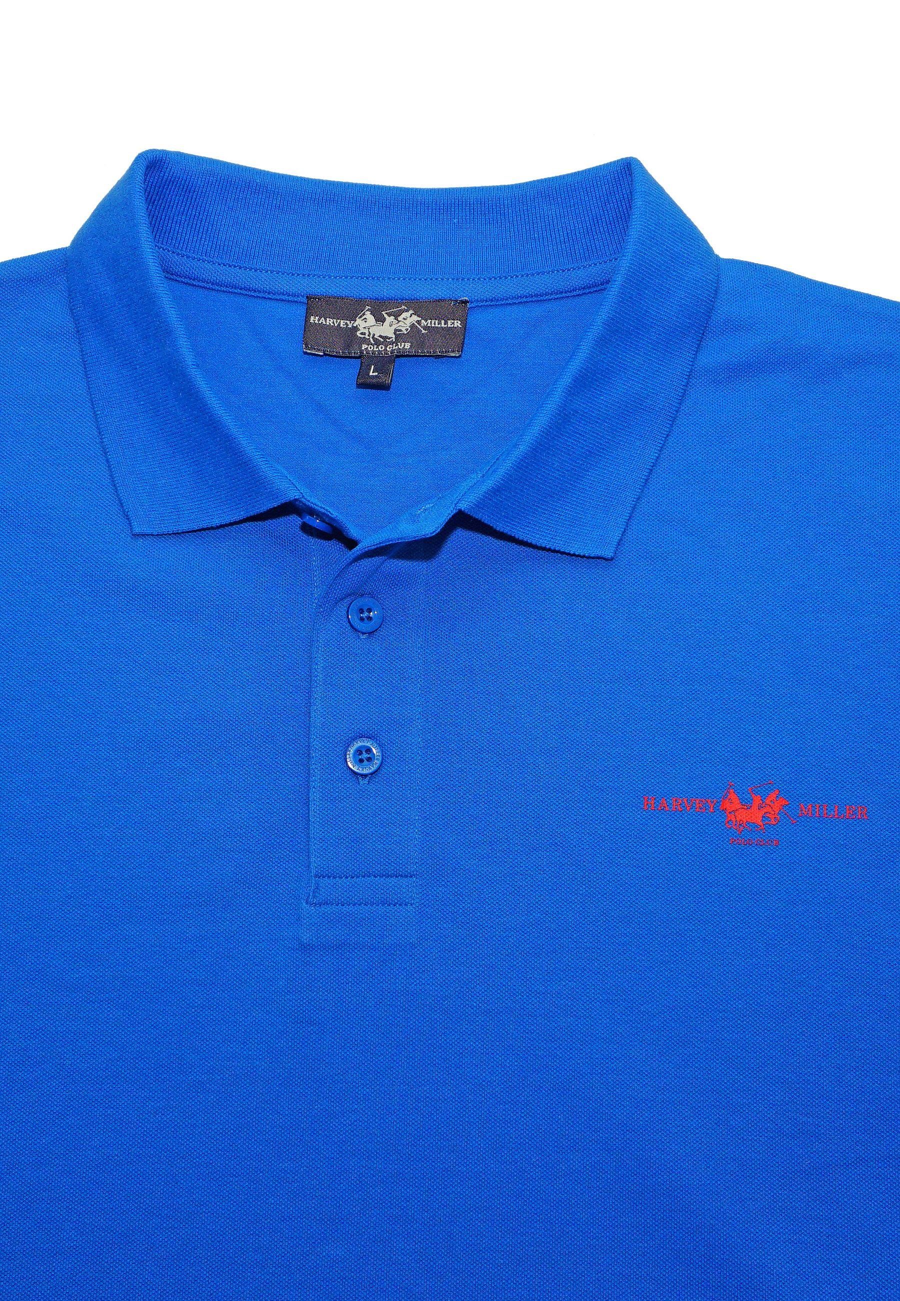 Harvey Miller Poloshirt Shirt Poloshirt Pique (1-tlg) blau