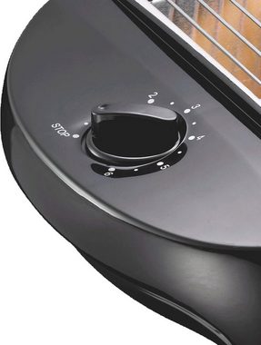 EPIQ Toaster 80001213 Flach-Toaster Brötchen-Röster, schwarz-silber, 600 W