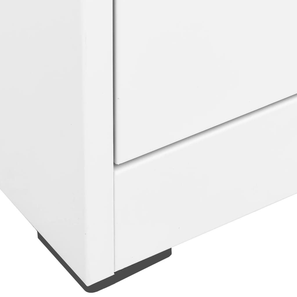 in abschließbar 5 (LxBxH: cm) 3007021 möbelando Aktenschrank Weiß mit Schubladen Stahl 46x90x164 aus