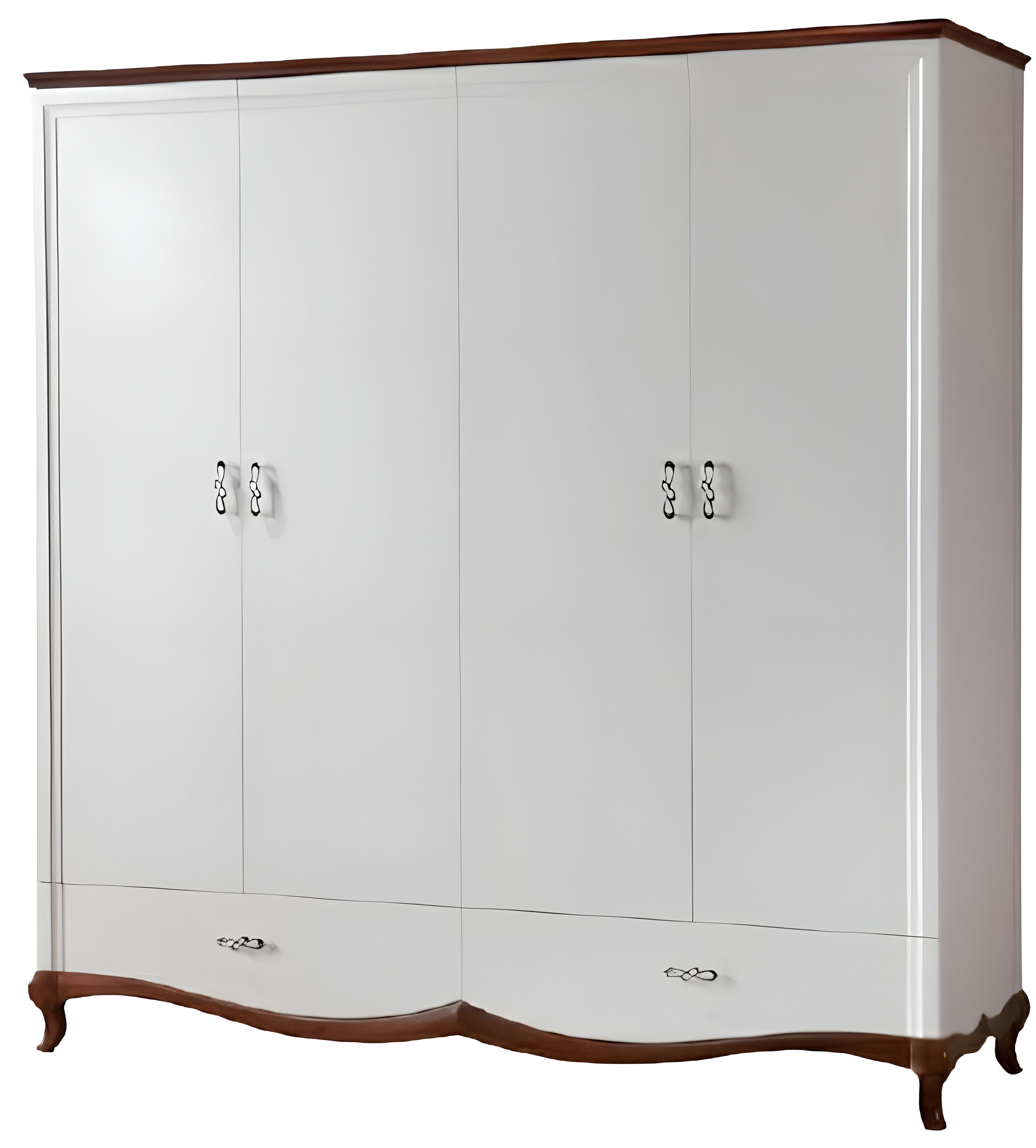 Xlmoebel Kleiderschrank Massivholz Schrankwand MI-4D handgefertigt in klassischem Design (1-St., Klassische Schränke Schrank Schrankwand - Model MI-4D) Hergestellt in Europa
