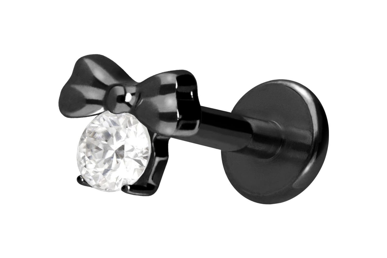 Piercing-Set Titan Labret mit Innengewinde SCHLEIFE + KRISTALL