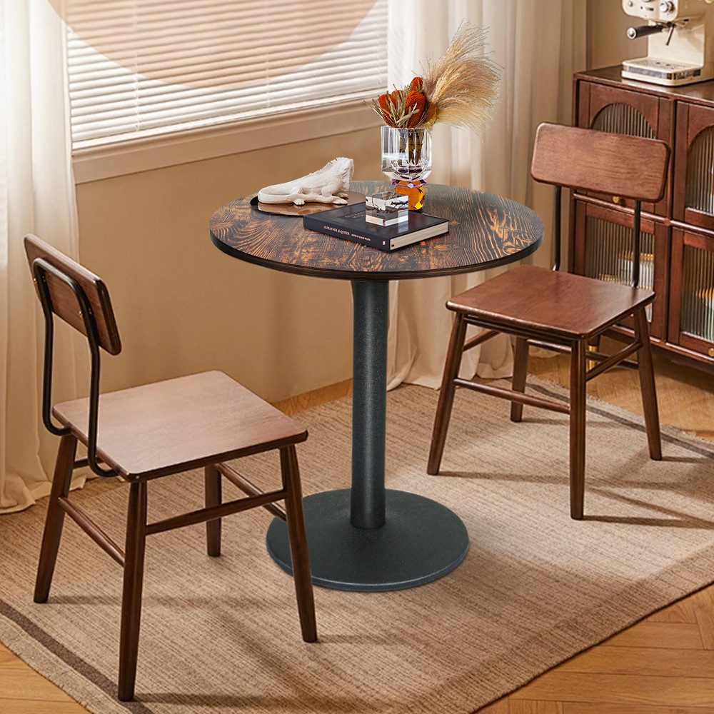 JEOBEST Bartisch Esstisch Rund, Küchentisch Esszimmertisch, Hoher Tisch, Bistrotisch mit Metallbein, Industrieller Stil, Höhe 75CM