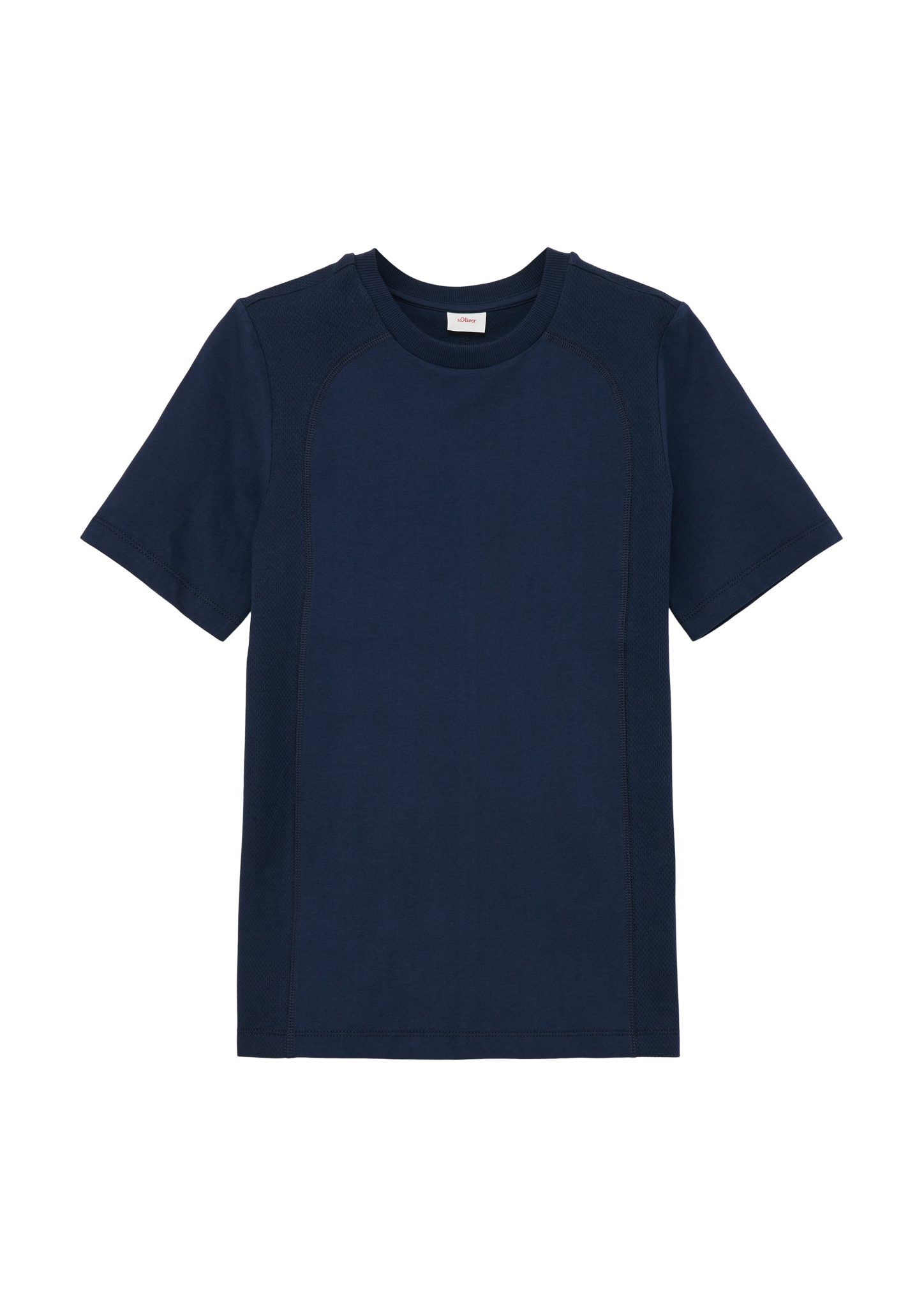 navy s.Oliver im Fabricmix Ziernaht T-Shirt Kurzarmshirt