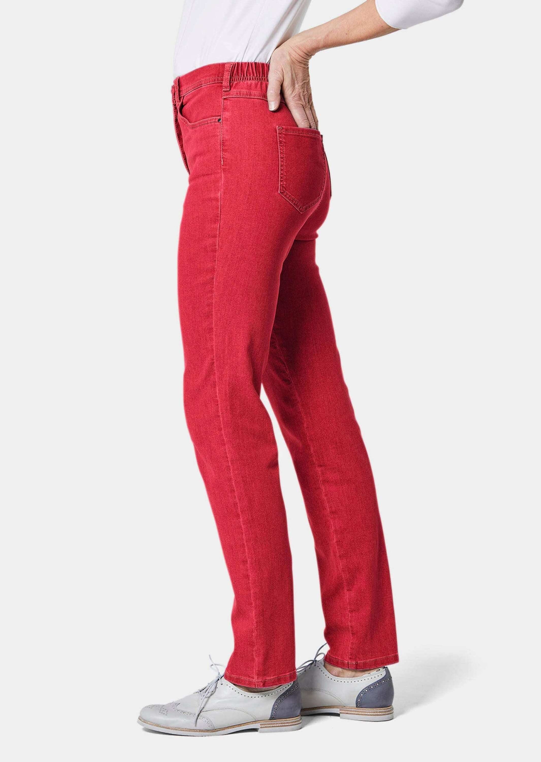 GOLDNER Bequeme Jeans Kurzgröße: Bequeme 5-Pocket-Jeans mit langem Bein, schmaler Sitz