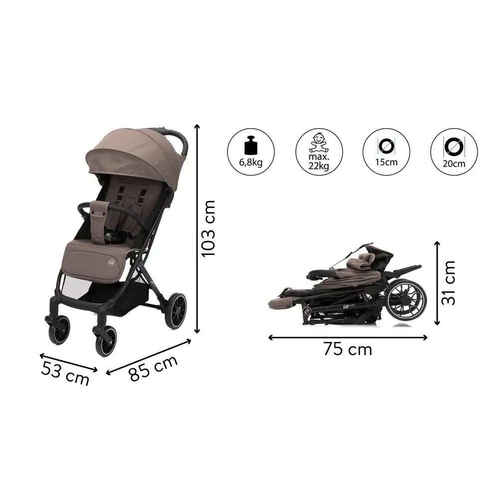 Fillikid Kombi-Kinderwagen Fill Rover taupe