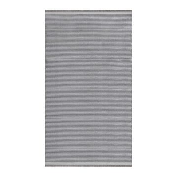 Teppich Unicolor - Einfarbig, Teppium, Rechteckig, Höhe: 6 mm, Schlafzimmer Teppich Bettumrandung Rechteckig Set 3 teilig Grau-1