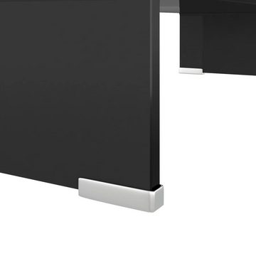 vidaXL TV-Schrank TV-Tisch Bildschirmerhöhung Glas Schwarz 60x25x11 cm