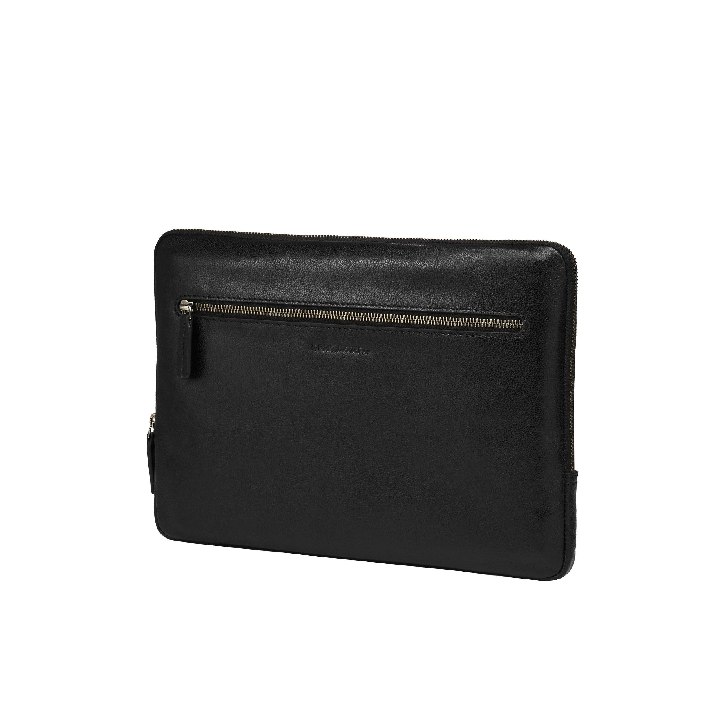 DRAKENSBERG Laptop-Hülle aus Leder »Alessio« 14" Schwarz, Leder Sleeve für 14" Notebooks wie Macbook Pro, modern elegant