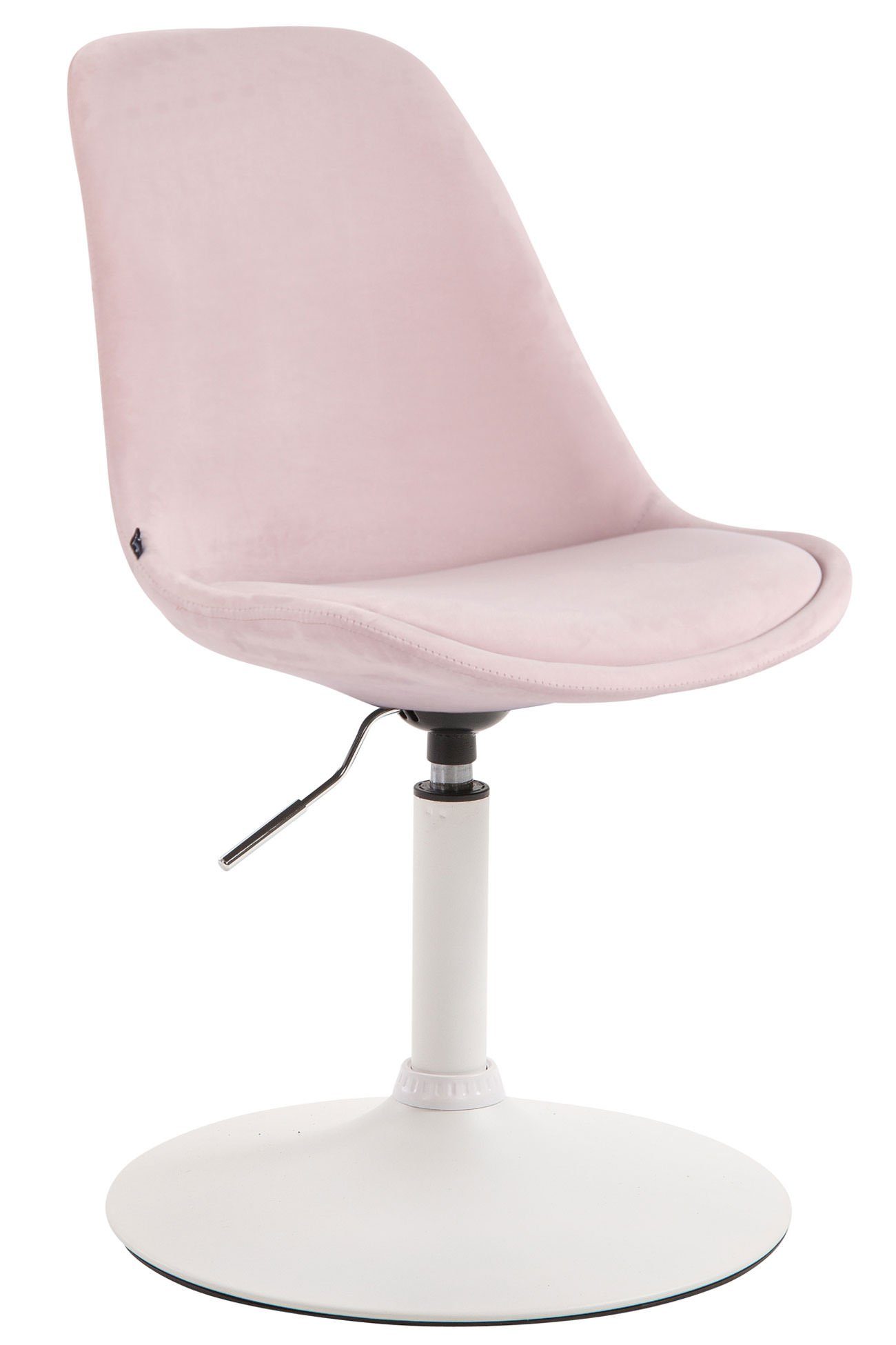 TPFLiving Esszimmerstuhl Mavic mit hochwertig gepolsterter Sitzfläche - Konferenzstuhl (Küchenstuhl - Esstischstuhl - Wohnzimmerstuhl - Polsterstuhl), Gestell: Metall weiß - Sitzfläche: Samt pink