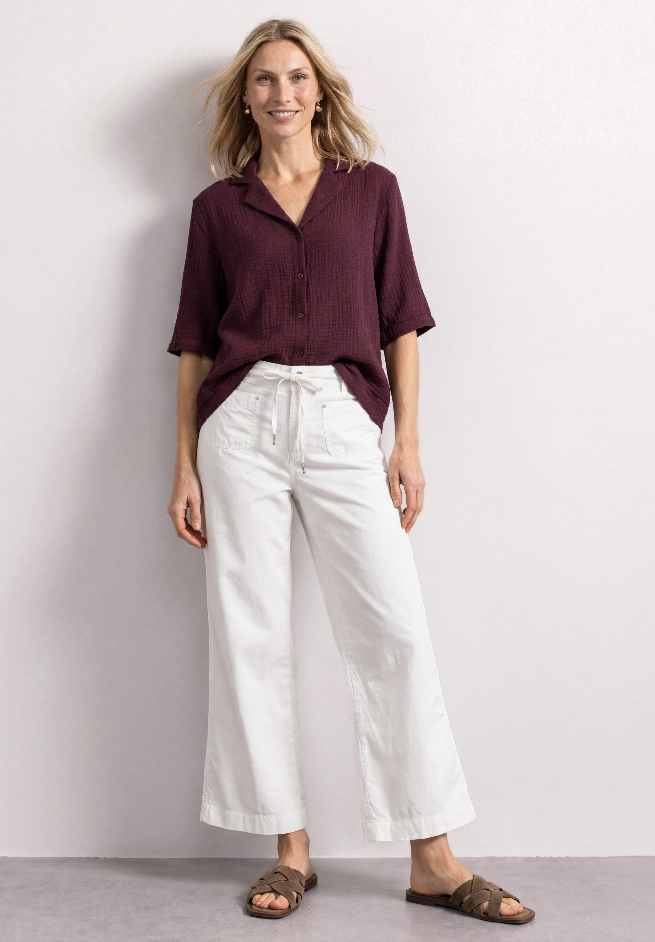 STREET ONE Hemdbluse aus reiner Baumwolle