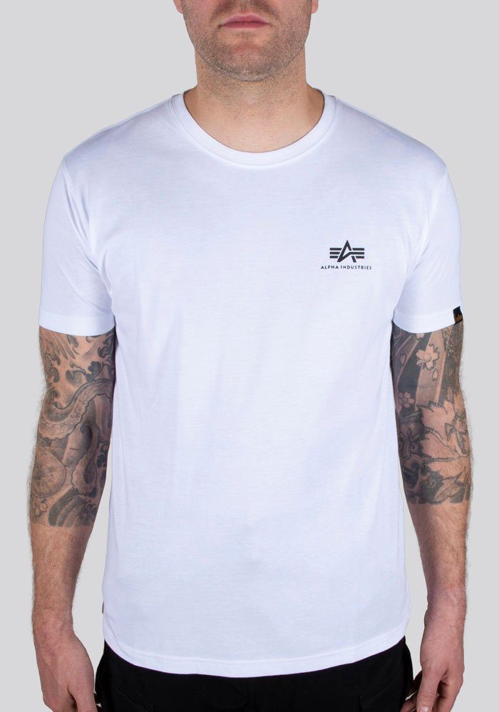 Camo Alpha Industries Rundhalsshirt Back Tee white/black Print