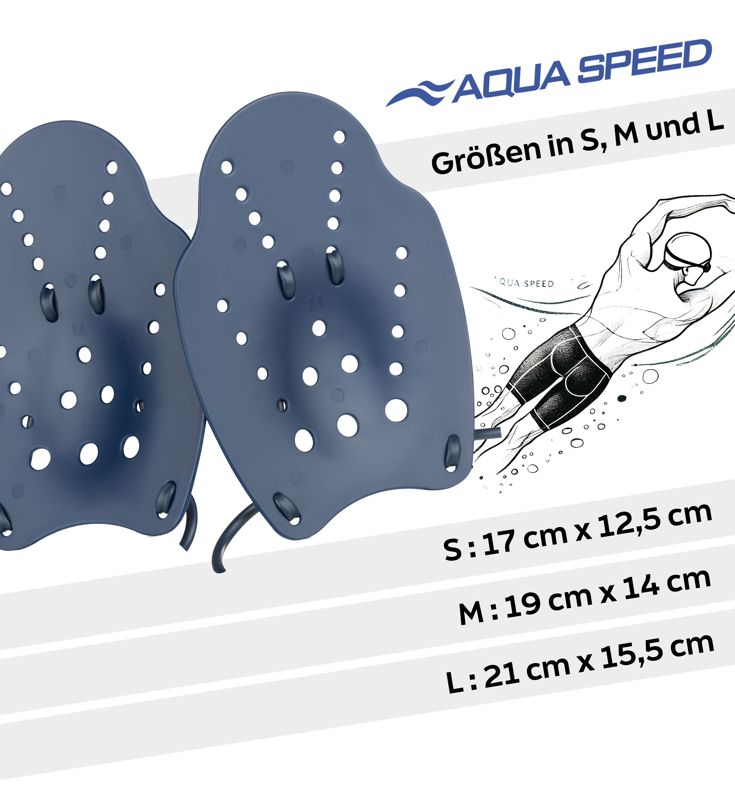 Aqua Speed Schwimmhilfe HAND PADDLE Trainingsgerät – Für Triathlon & Technik – Gr. M (Techniktraining im Schwimmen – Für Schule & Leistungssport)