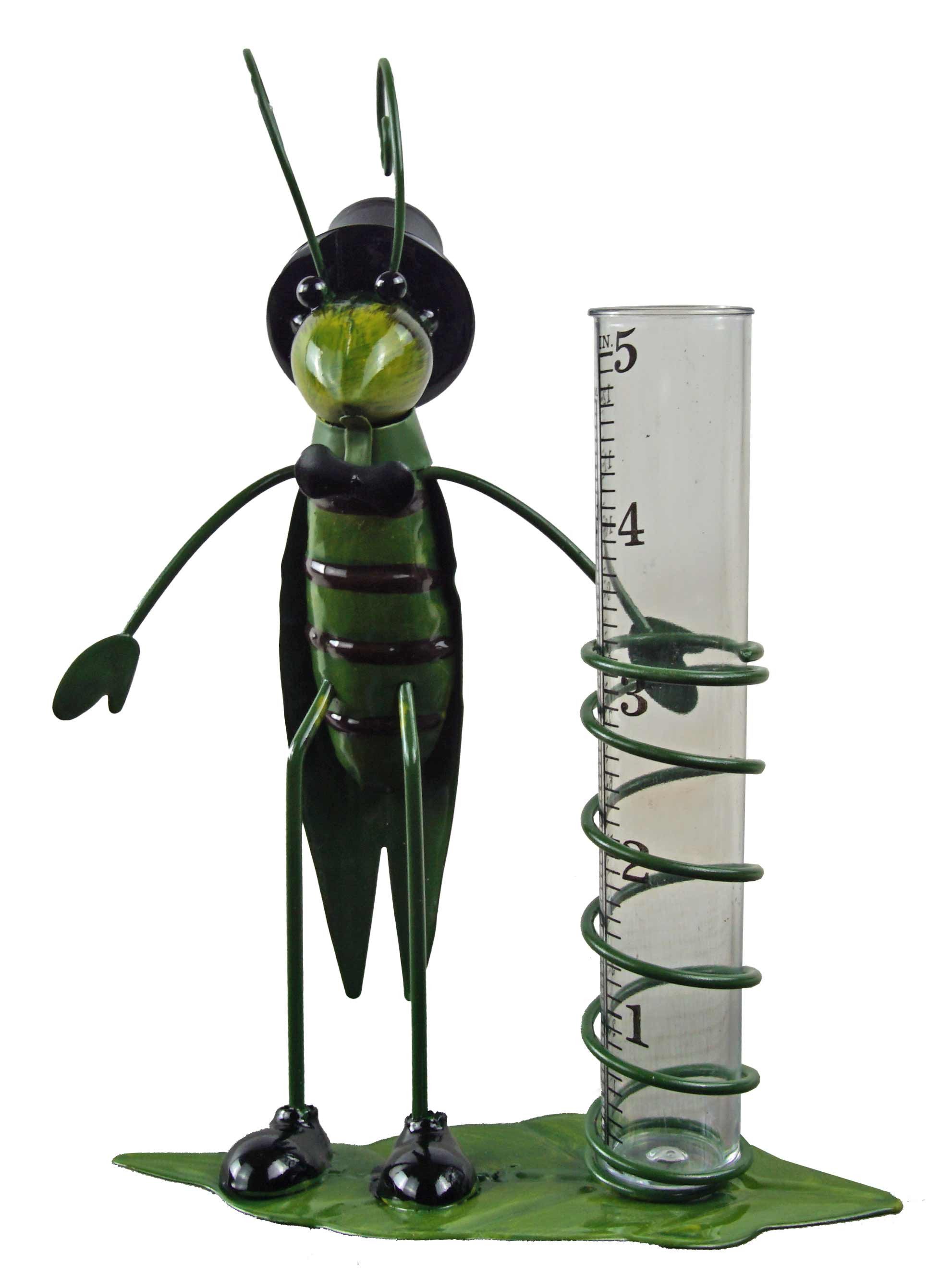 Holzwurm GmbH Charmanter Grashüpfer Regenmesser für Ihren Garten! Regenmesser (Regenmesser Grashüpfer, inkl. Glas, Höhe ca. 90 cm)