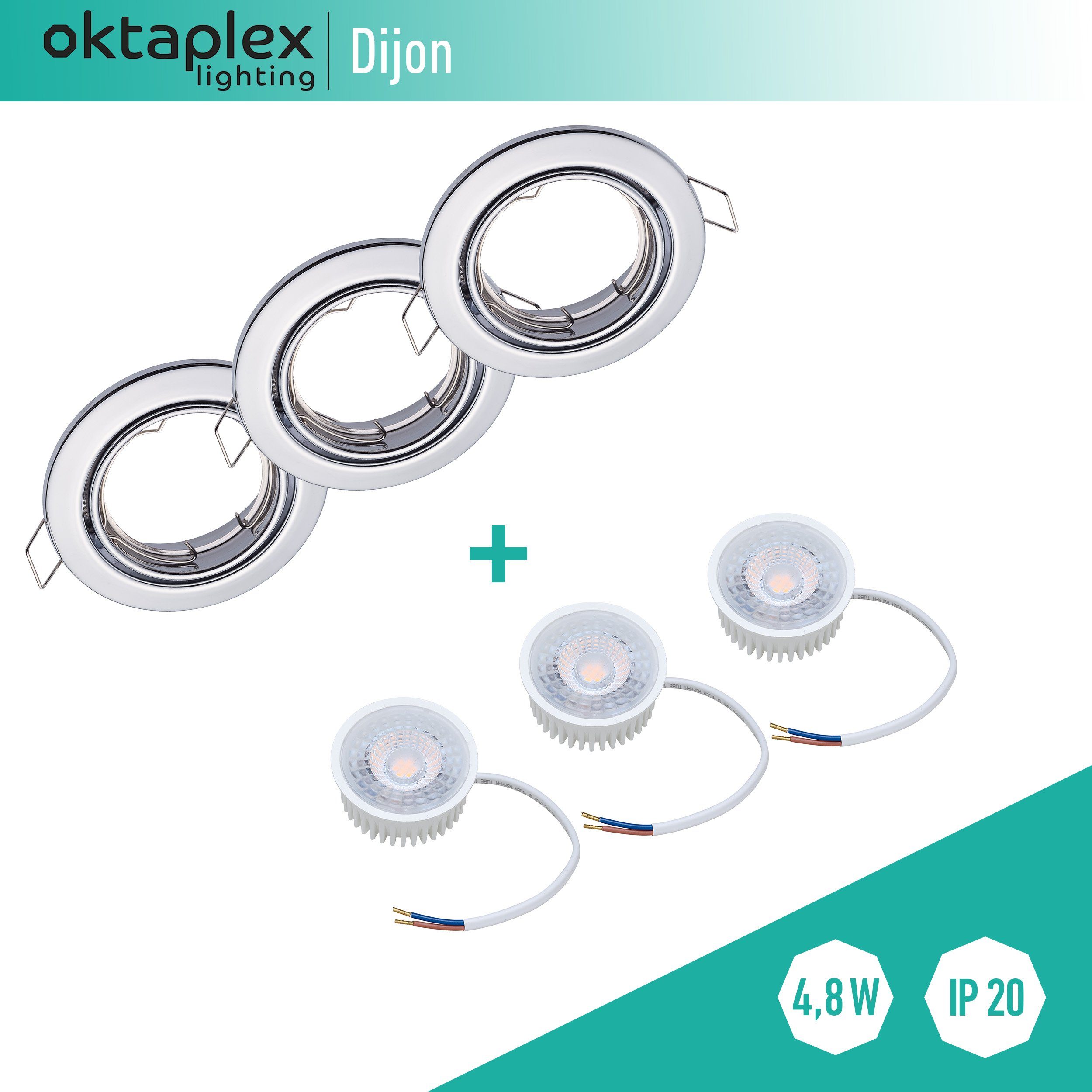 Oktaplex lighting LED Einbaustrahler 3 Stück günstig online kaufen