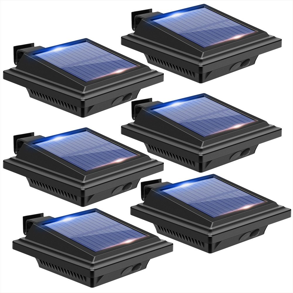 KEENZO Dachrinnenleuchten 6Stk.40LEDs Dachrinnen Solarleuchten