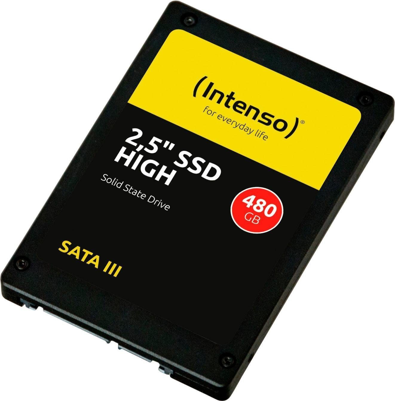 Intenso HIGH interne SSD (480 GB) 2,5" 520 MB/S Lesegeschwindigkeit, 480 MB/S Schreibgeschwindigkeit