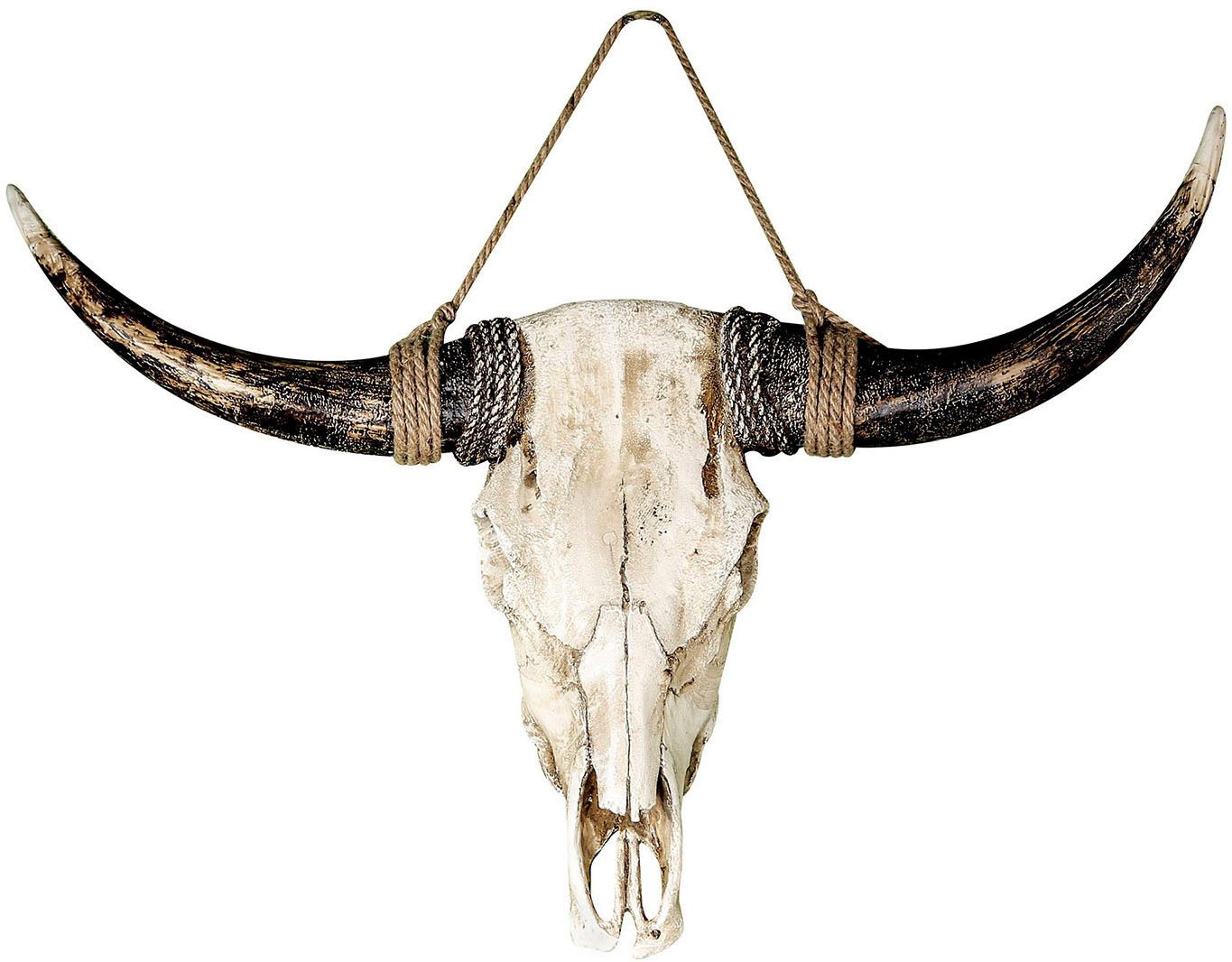 Wanddekoobjekt Wandobjekt Büffel Büffel braun; weiß H. 24 cm