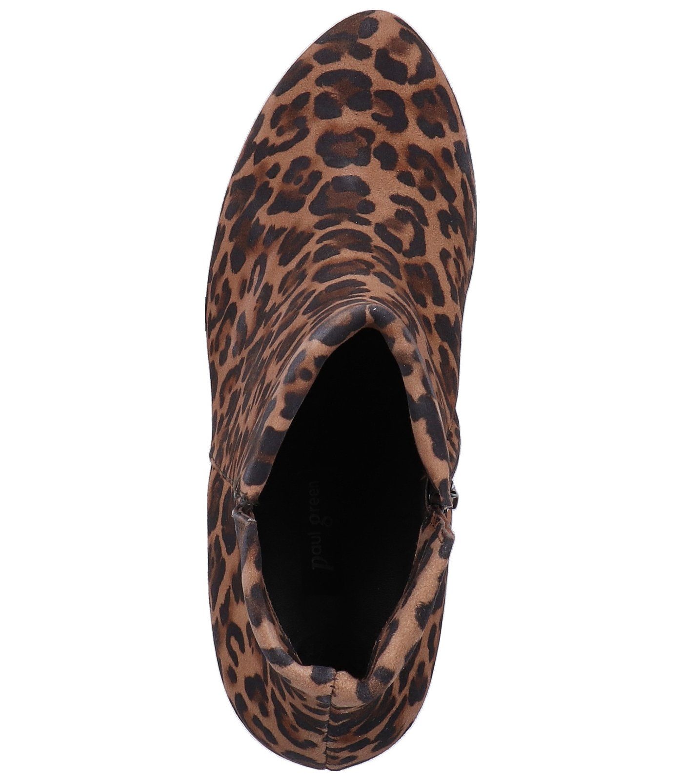 Leopard Green Stiefelette Leder Paul High-Heel-Stiefelette