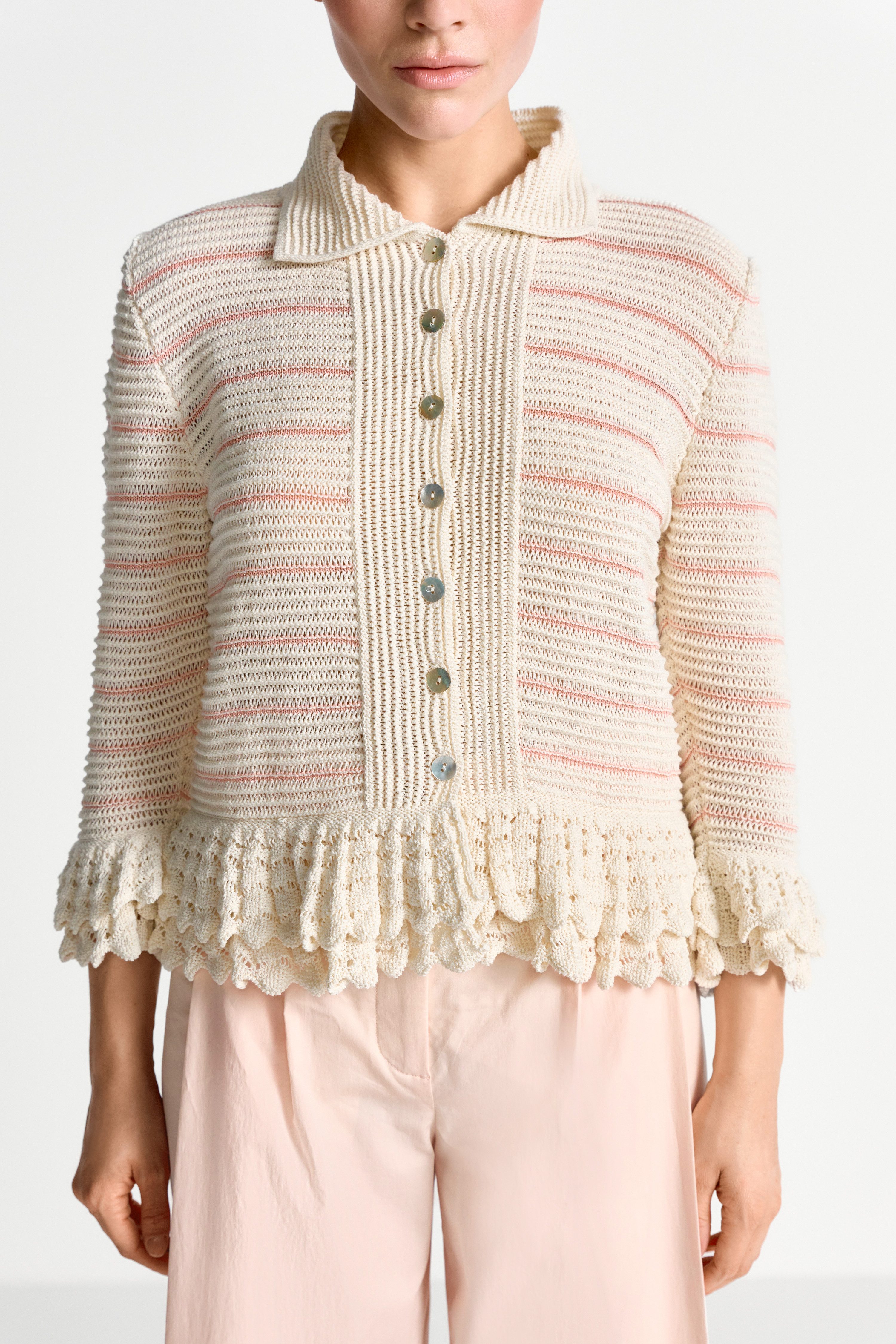 RICHROYAL Strickjacke Regular fit mit Spitzendetails