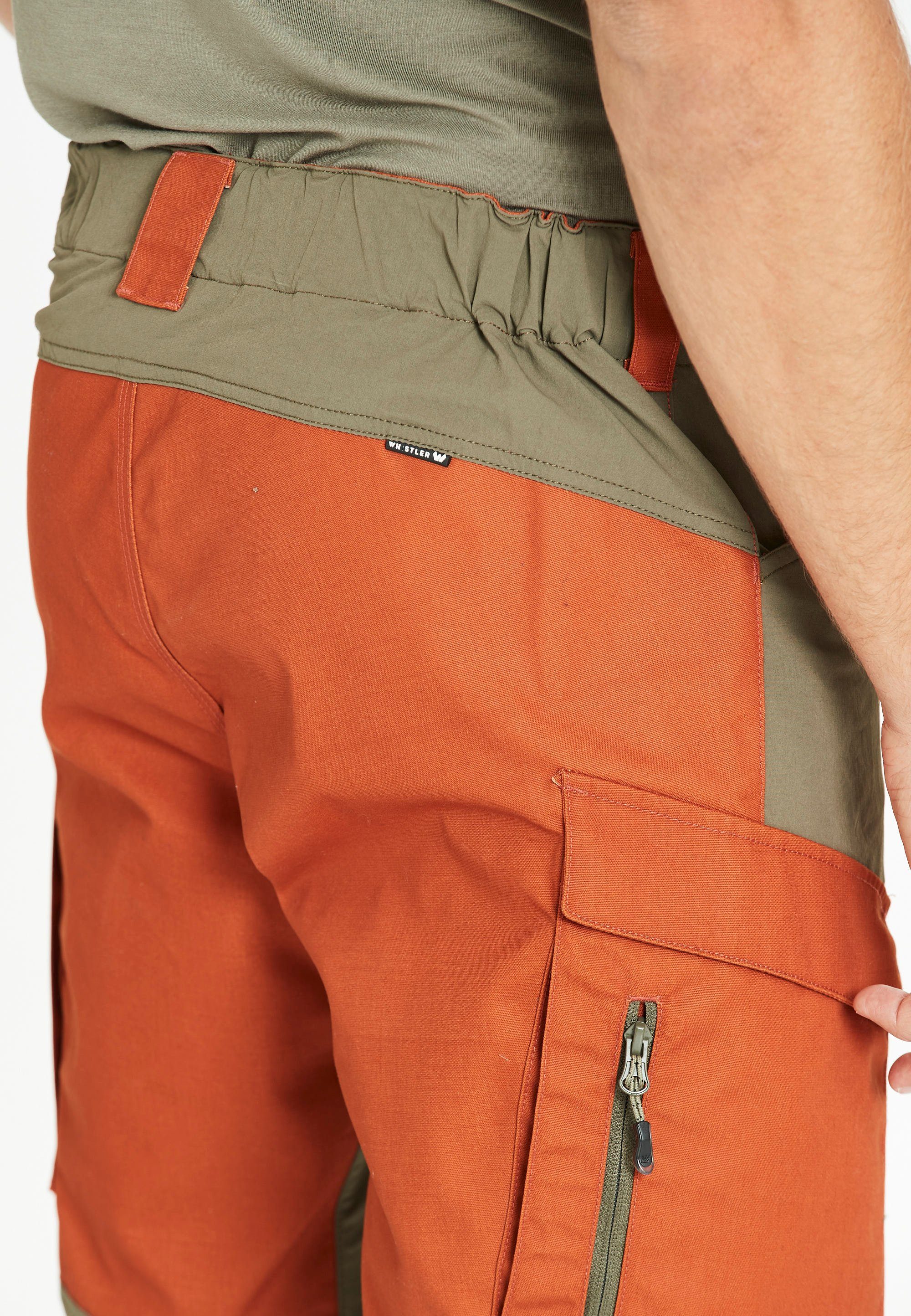 Materialmix orange-grün atmungsaktivem ROMMY WHISTLER Shorts mit