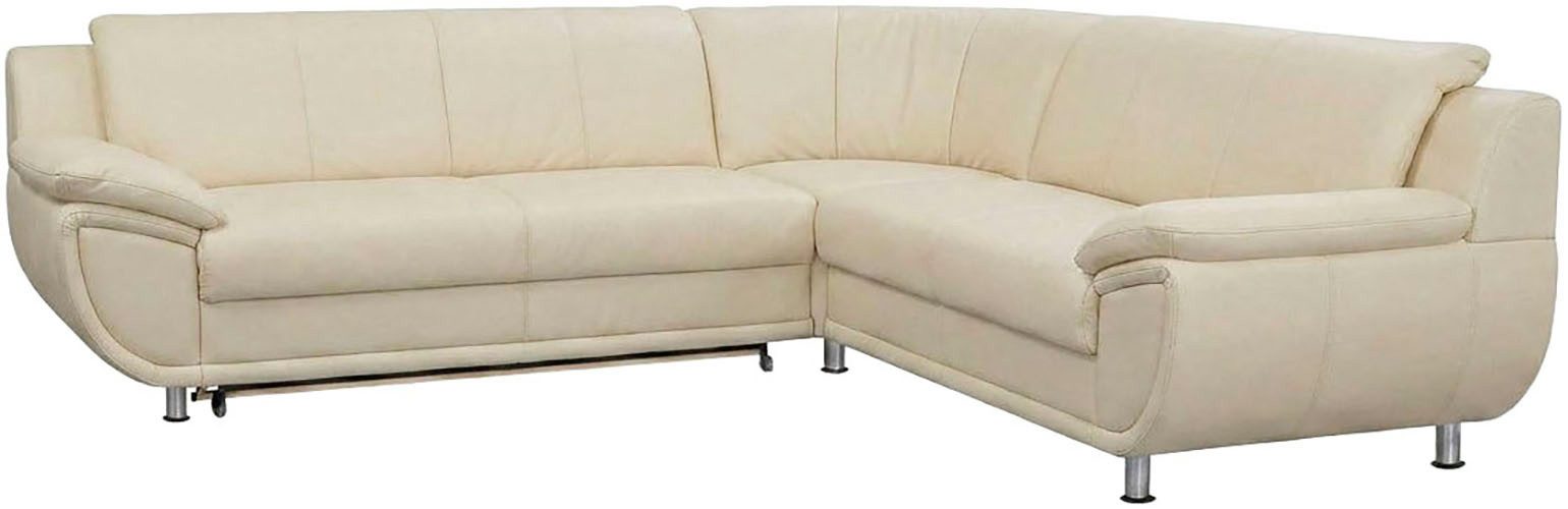 TRENDMANUFAKTUR Ecksofa Rondo wahlweise mit Schlaffunktion, bequeme Armlehnen, L-Form, wahlw.mit Federkern, Füße chromfarben, Unser Dauertiefpreis