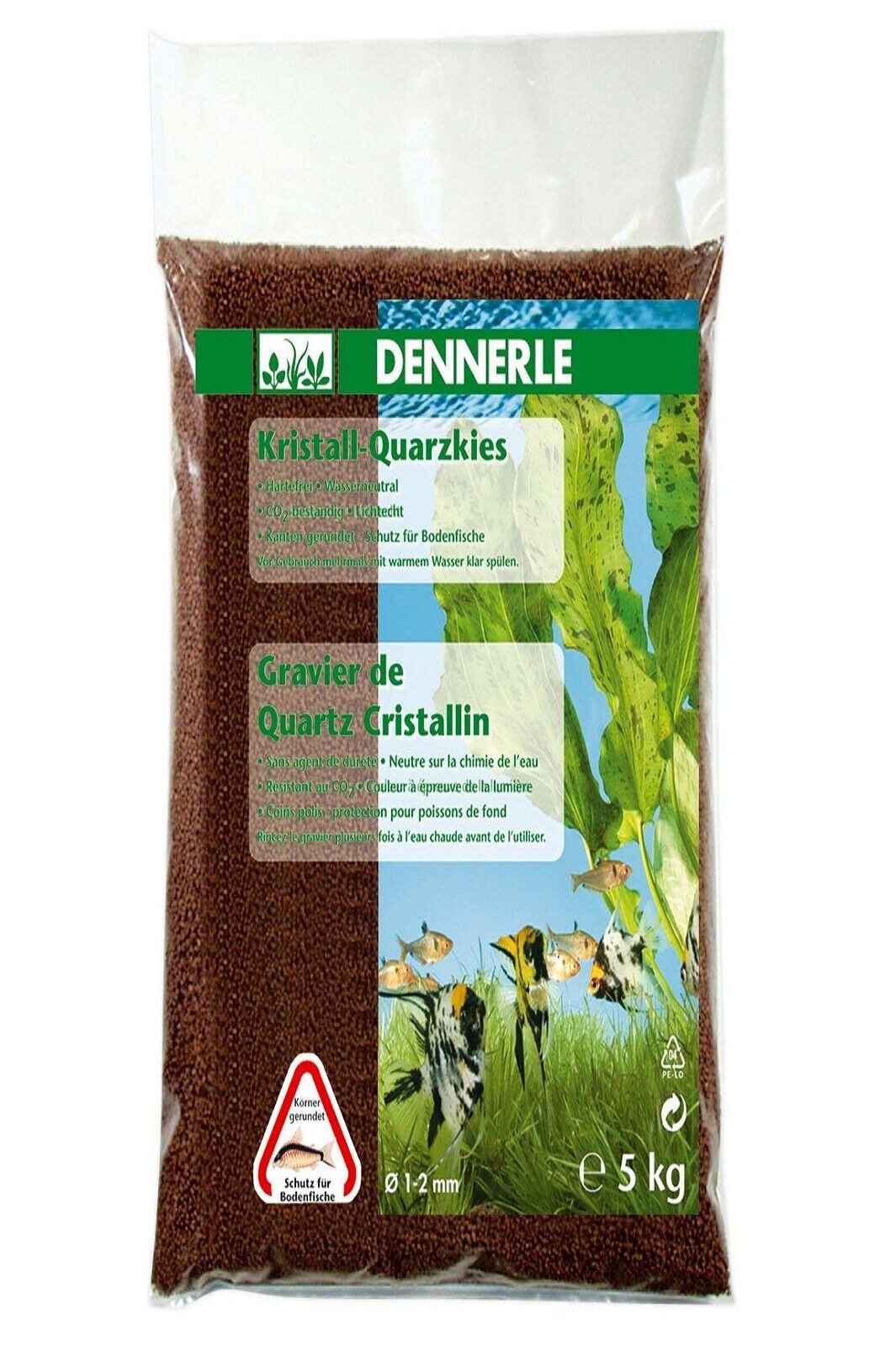 DENNERLE Aquarienkies Dennerle Kristall-Quarzkies dunkelbraun 5 Kg