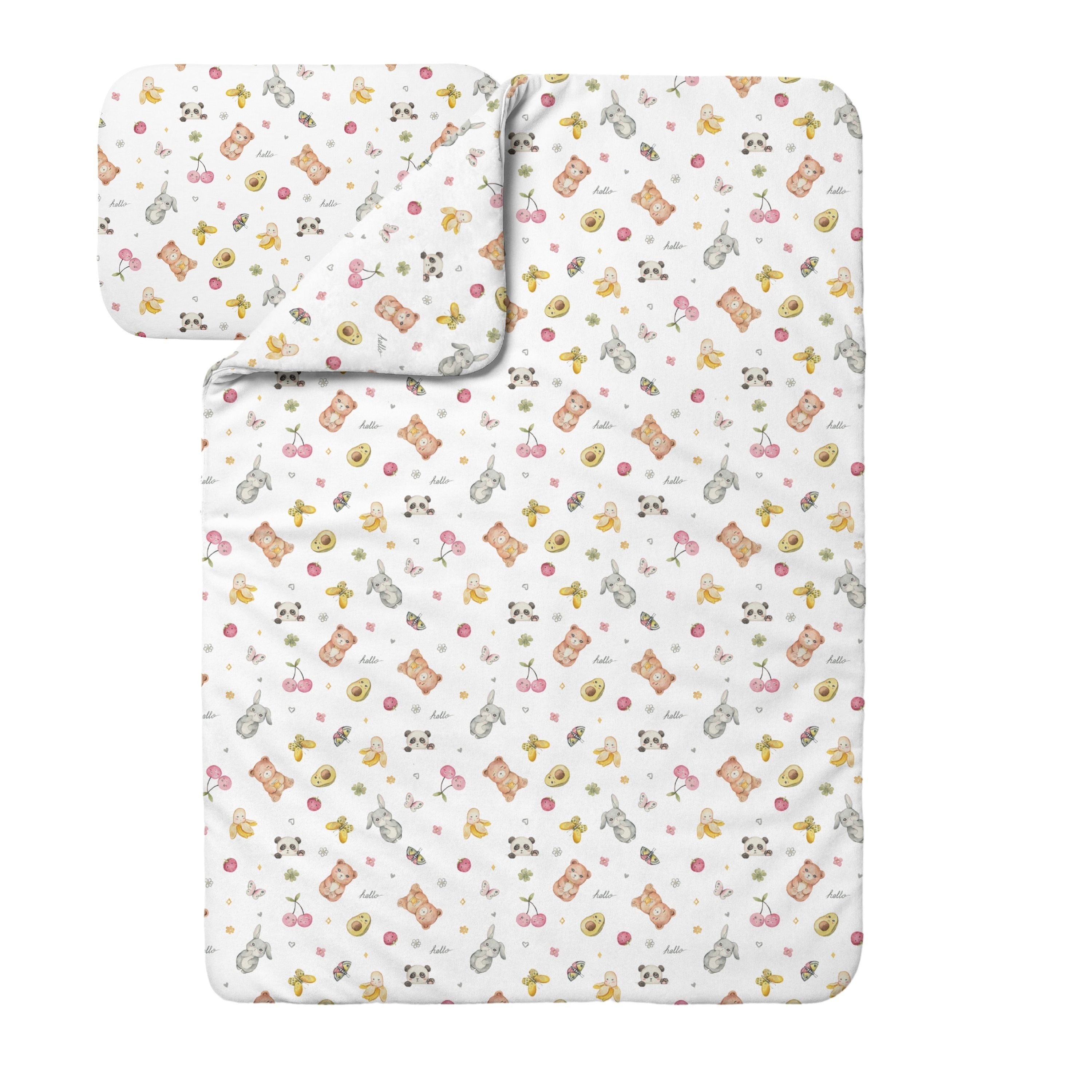 Waldin Babybettwäsche Baby Decke und Kissen Set ohne Bezug, Hypoallergen, 100% Bambus, 2 teilig, Hypoallergen
