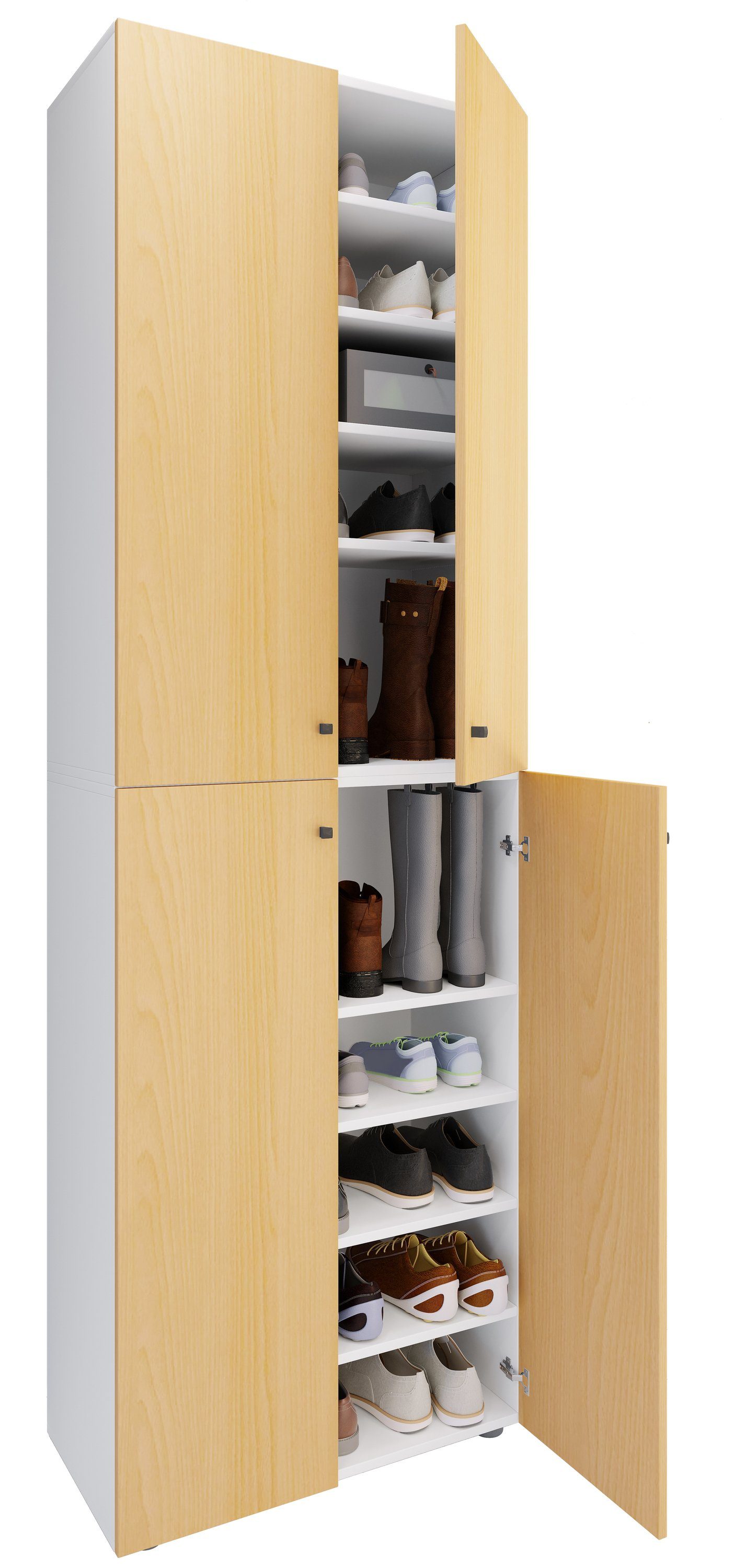 VCM Schuhschrank XL Holz Großer Schuhschrank Schuhkommode Lona 10
